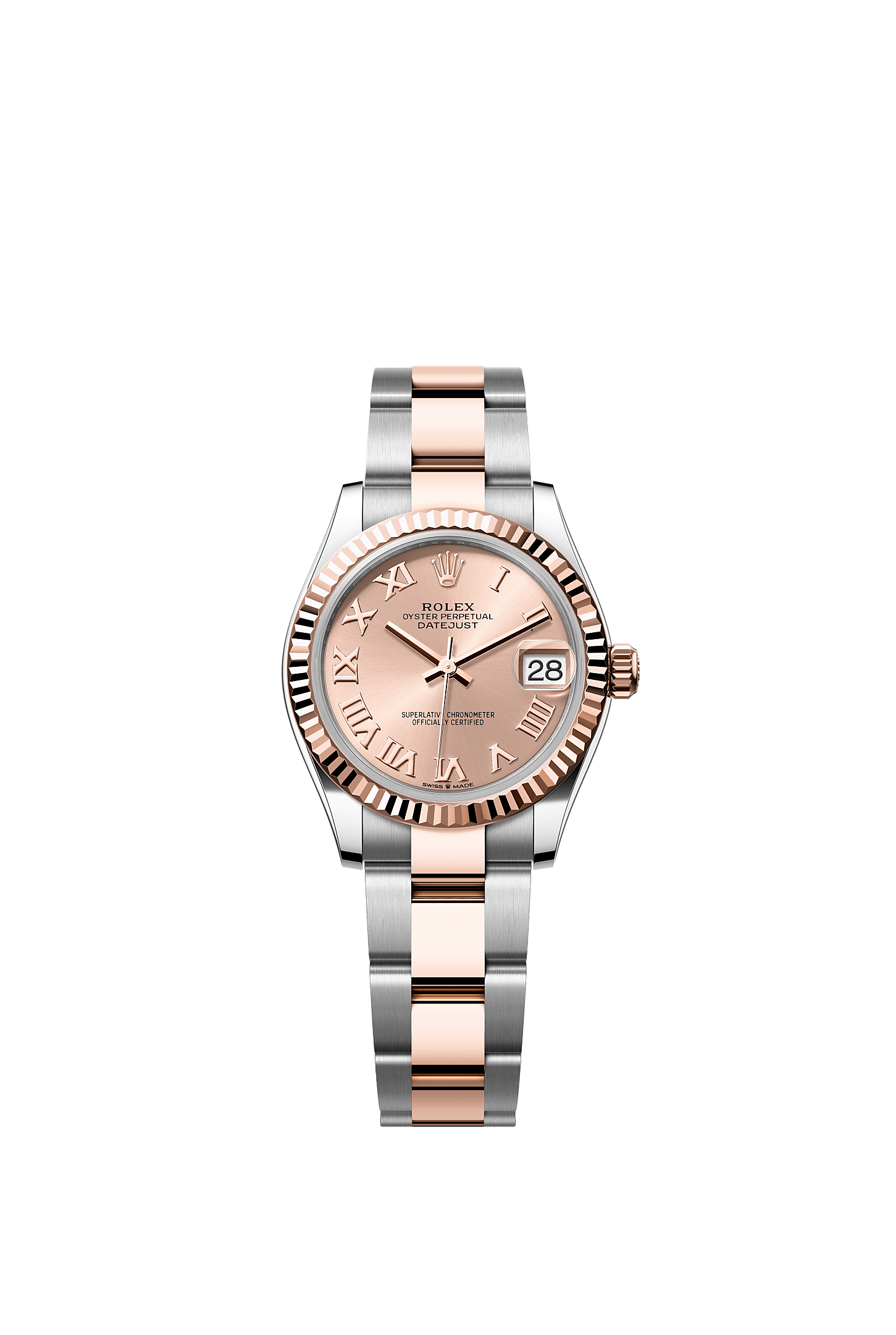 日志型 31, 蚝式，31毫米，永恒玫瑰金及蚝式钢, 表盘 : 玫瑰金色, Rolex