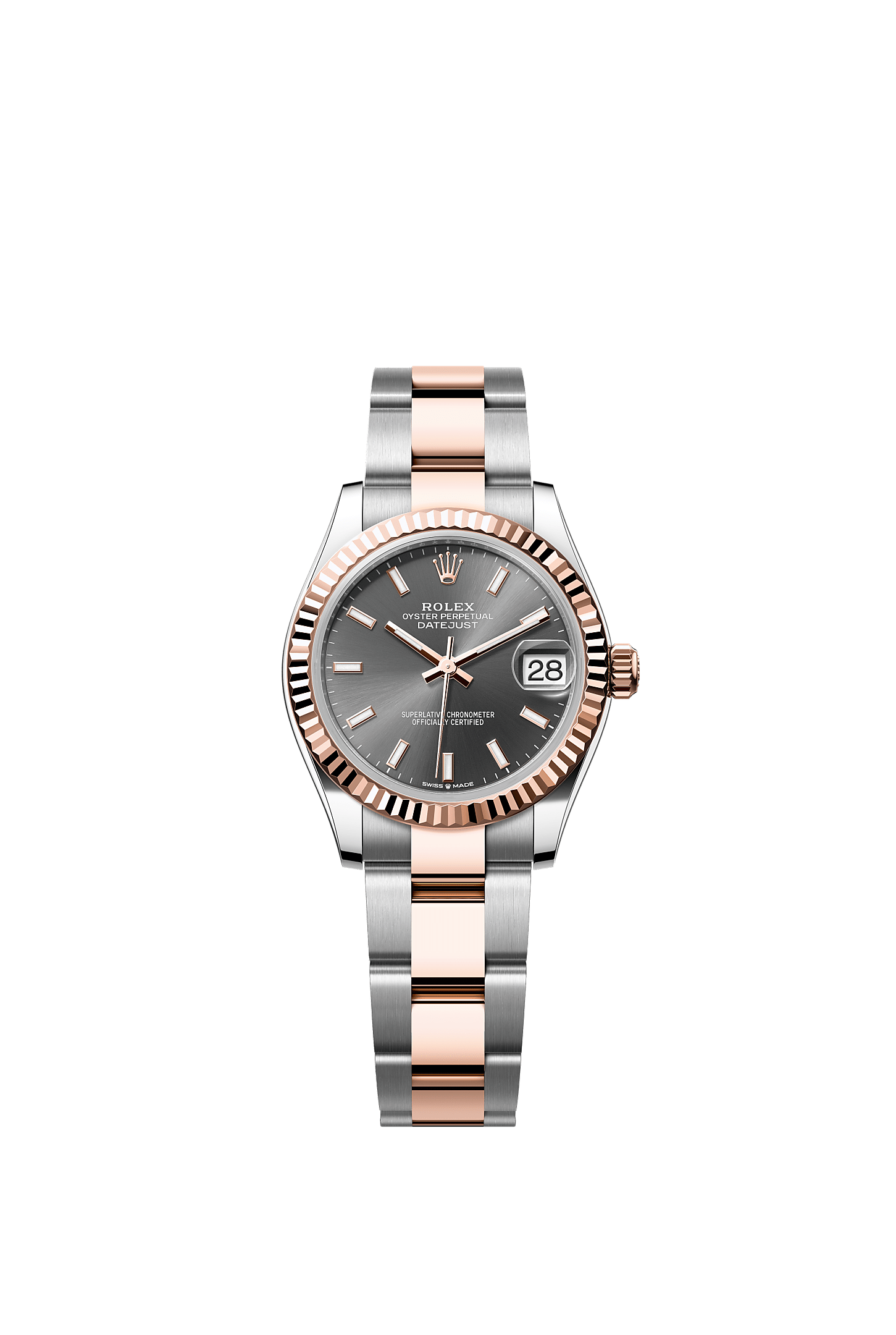 Datejust 31, Oyster, 31 mm, Oystersteel and Everose gold, Dial : Slate, Rolex