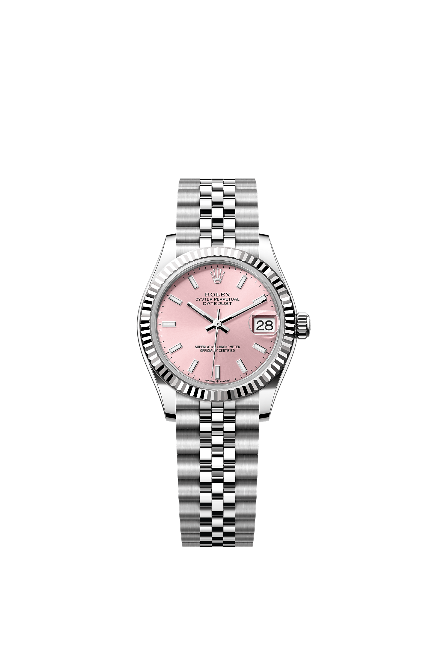 Datejust 31, Oyster, 31 mm, Oystersteel and white gold, Dial : Pink, Rolex