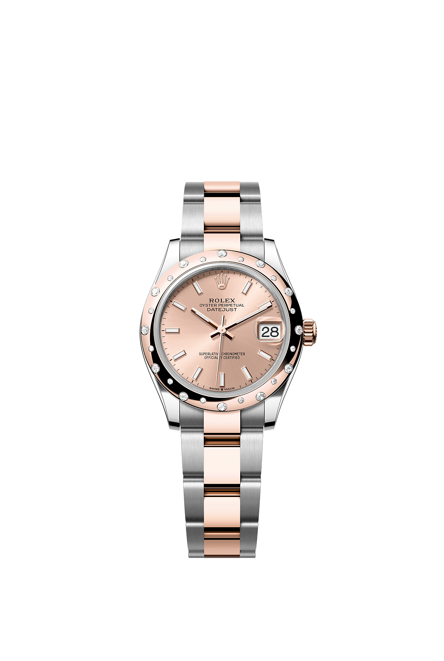 Datejust 31, Oyster, 31 mm, Oystersteel, Everose gold and diamonds, Dial : Rosé-colour, Rolex