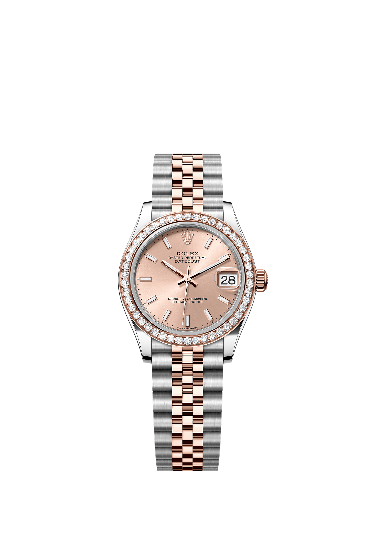 Datejust 31, Oyster, 31 mm, Oystersteel, Everose gold and diamonds, Dial : Rosé-colour, Rolex
