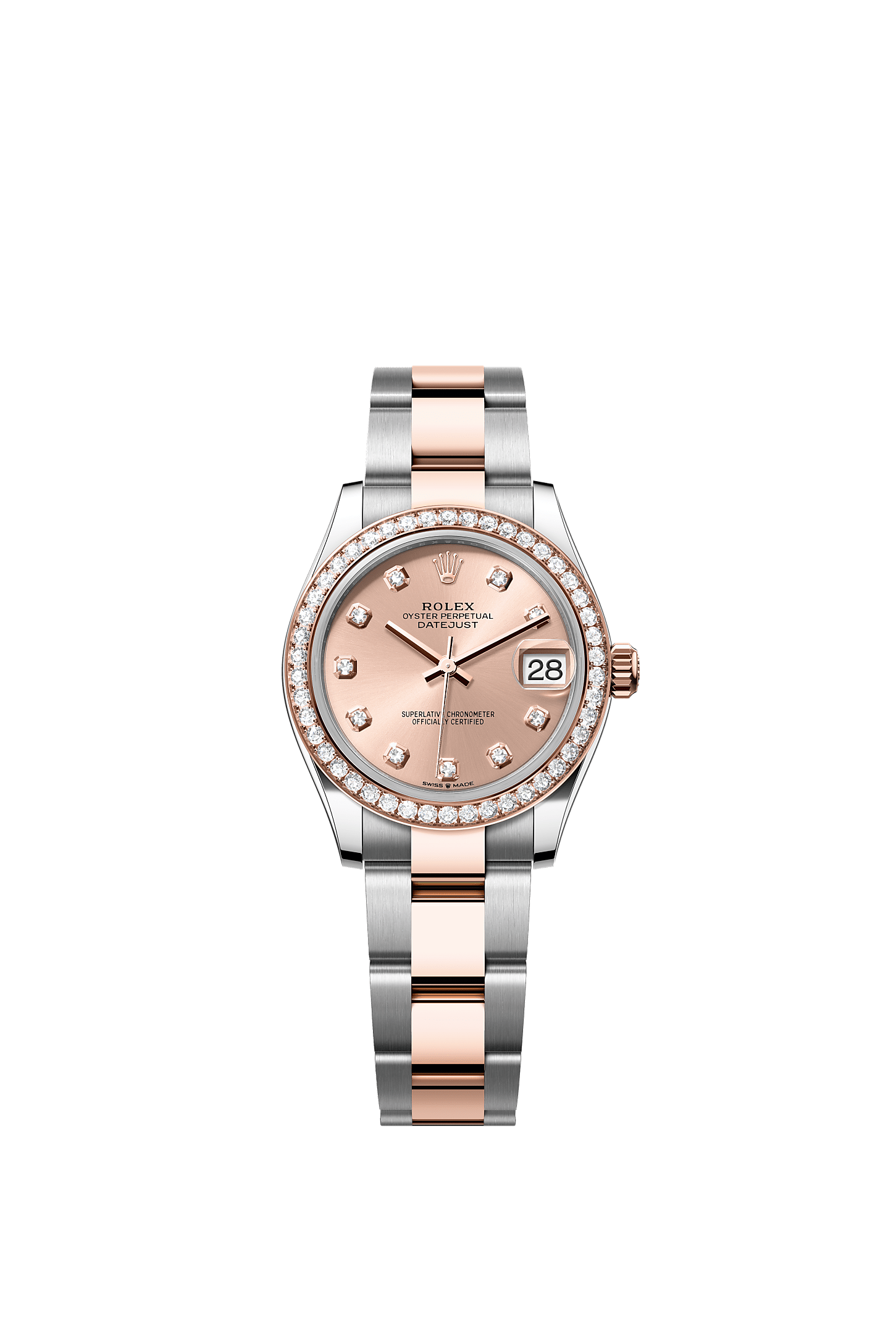 Datejust 31, Oyster, 31 mm, Oystersteel, Everose gold and diamonds, Dial : Rosé-colour set with diamonds, Rolex