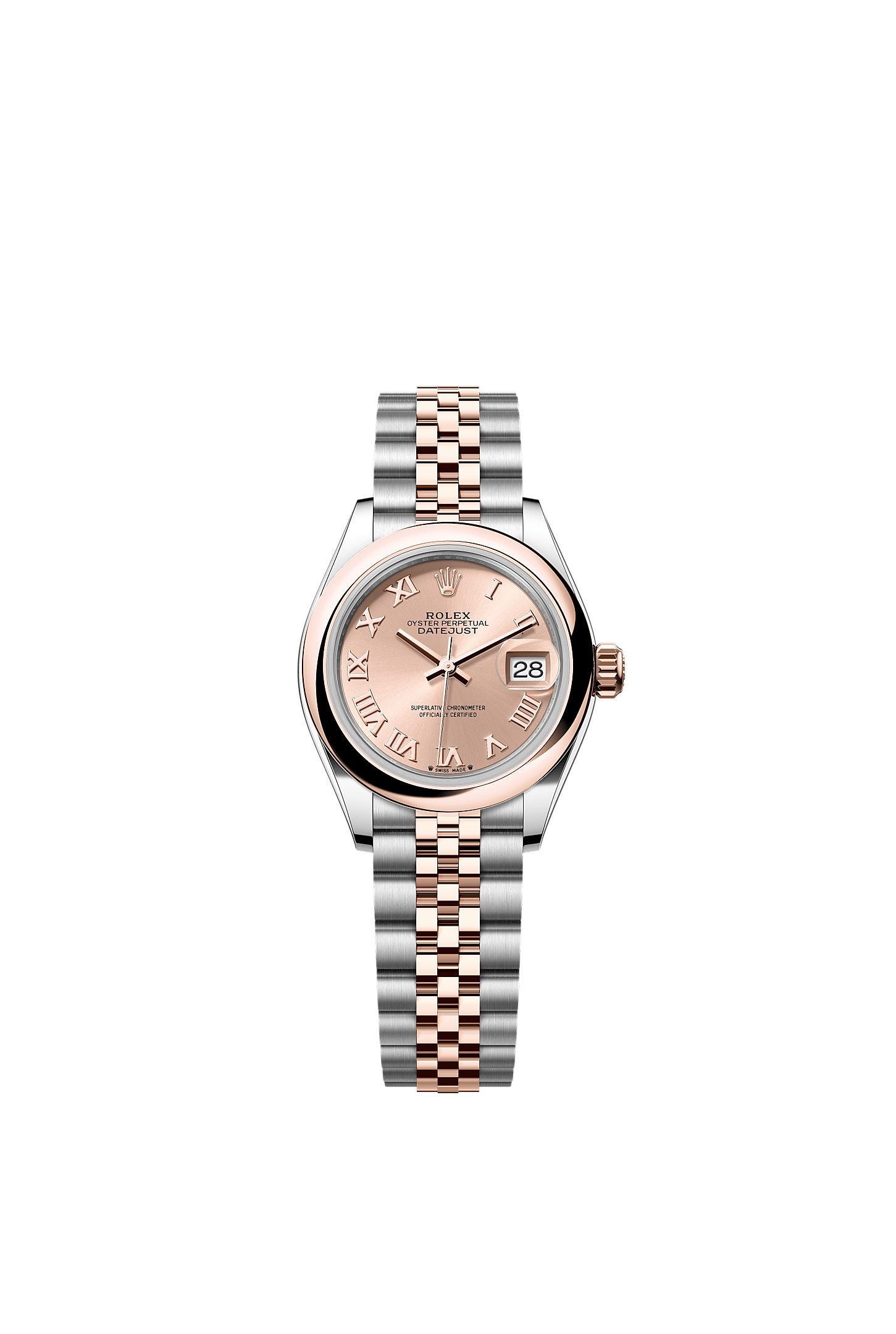 Lady-Datejust, Oyster, 28 mm, Oystersteel and Everose gold, Dial : Rosé-colour, Rolex