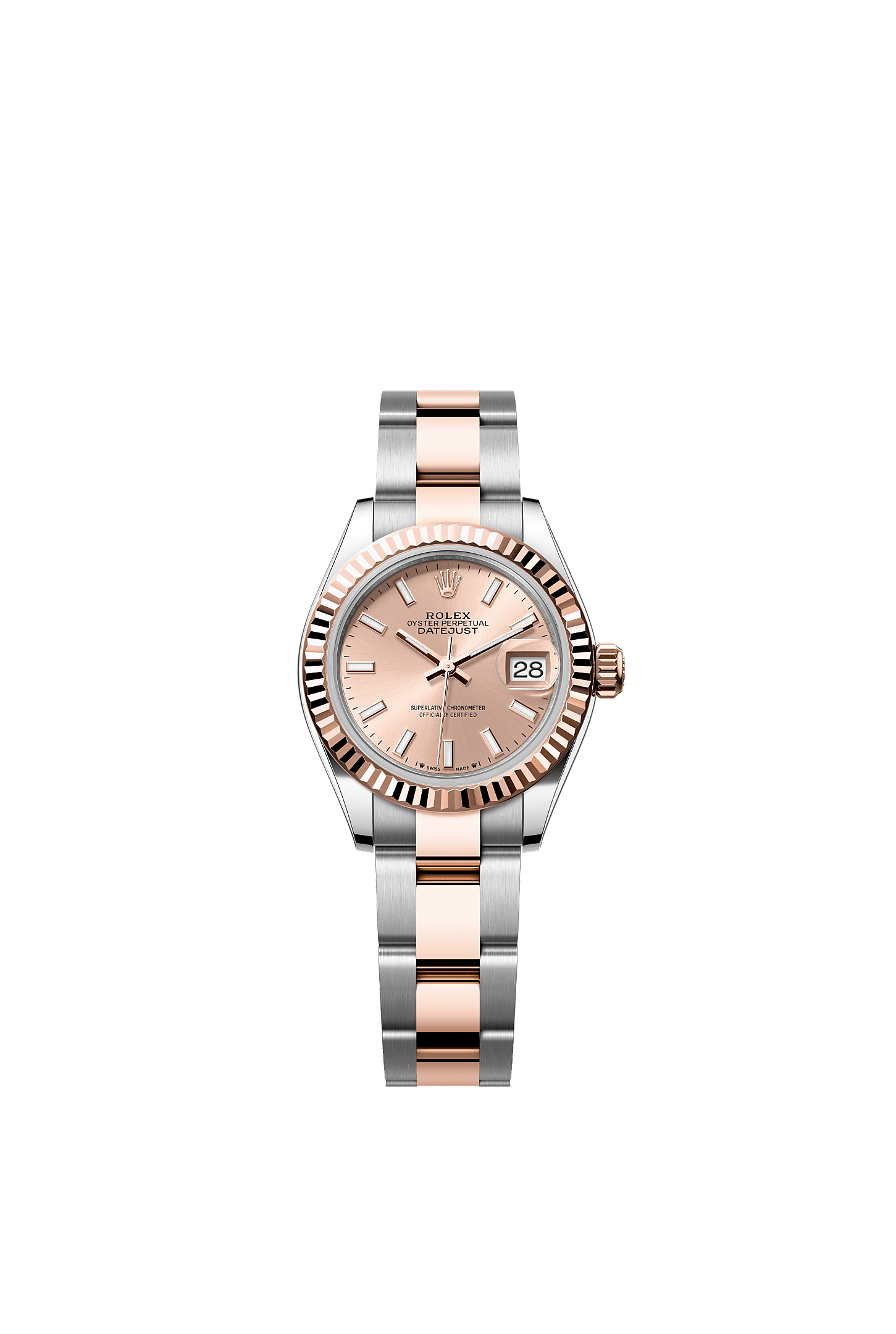 Lady-Datejust, Oyster, 28 mm, Oystersteel and Everose gold, Dial : Rosé-colour, Rolex