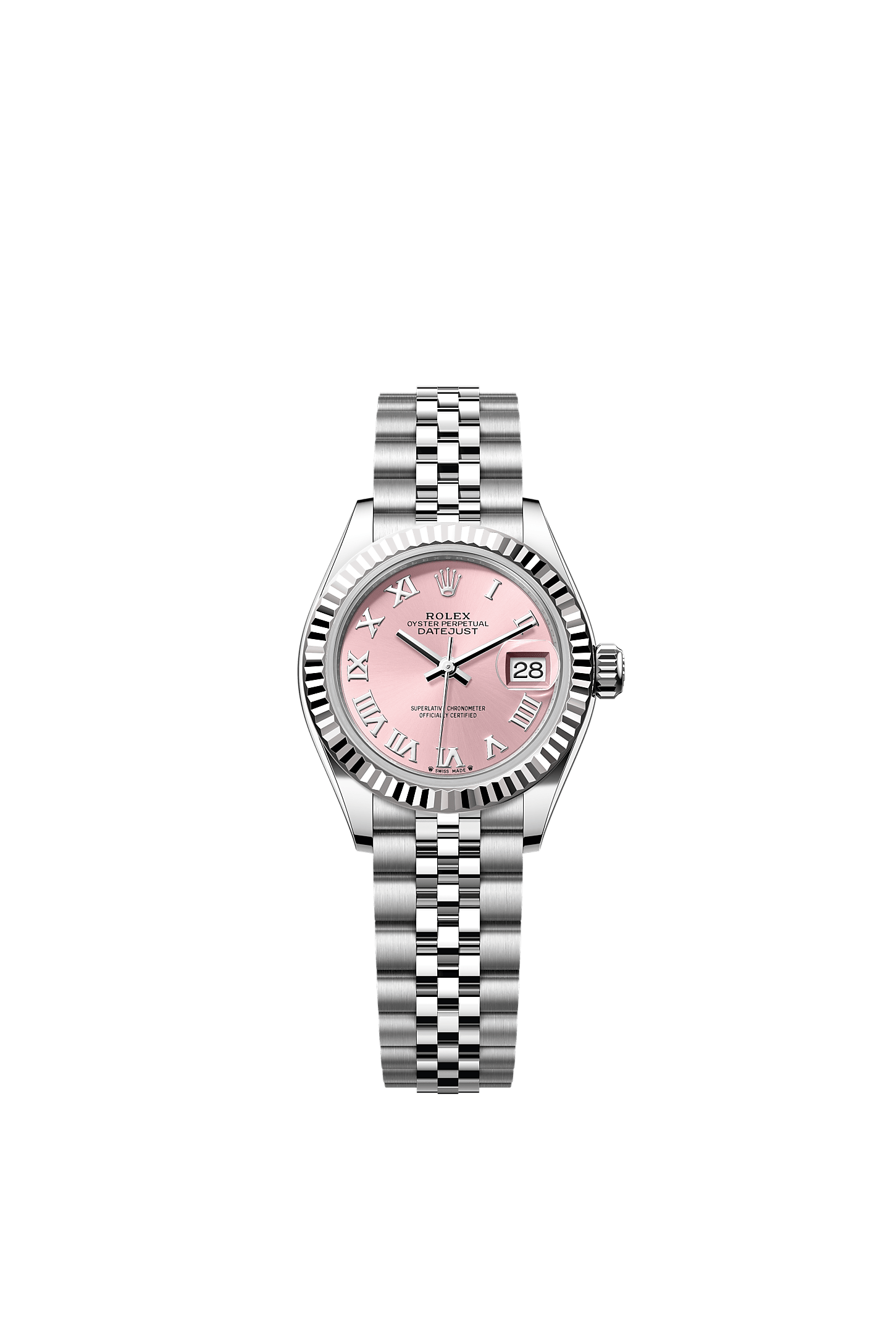 Lady-Datejust, Oyster, 28 mm, Oystersteel and white gold, Dial : Pink, Rolex