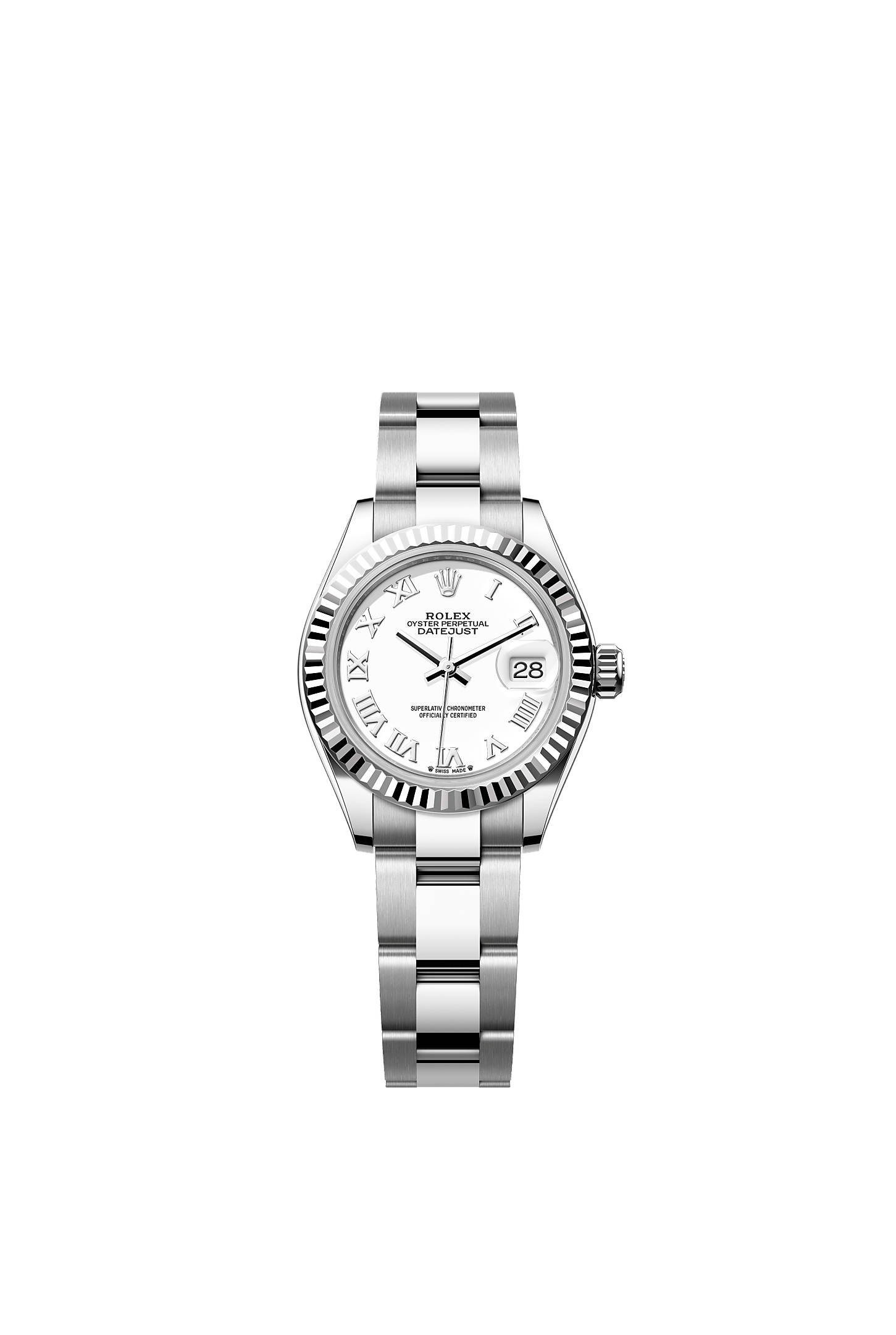 Lady-Datejust, Oyster, 28 mm, Oystersteel and white gold, Dial : White, Rolex