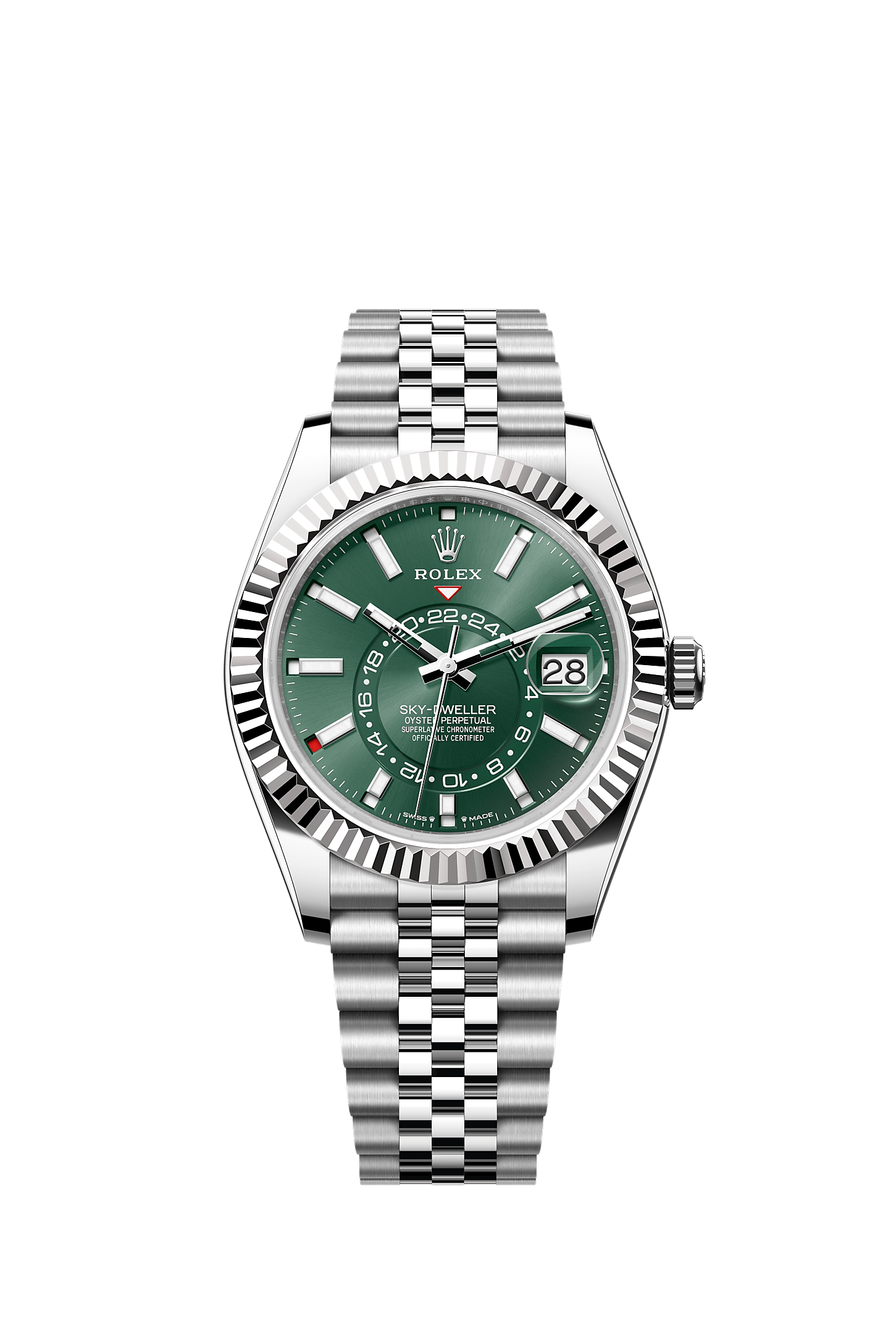 纵航者型, 蚝式，42毫米，白色黄金及蚝式钢, 表盘 : 薄荷绿色, Rolex