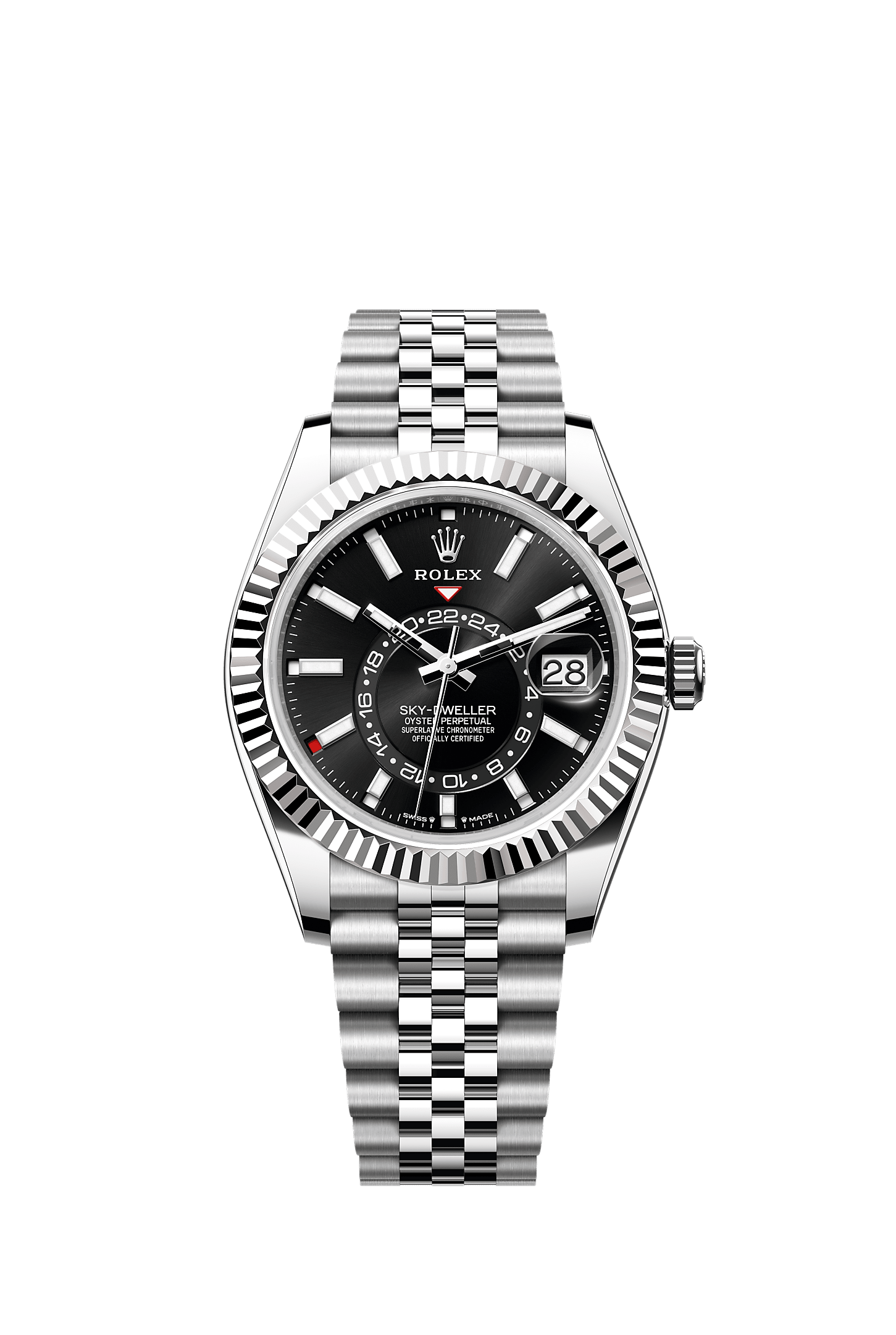 纵航者型, 蚝式，42毫米，白色黄金及蚝式钢, 表盘 : 亮黑色, Rolex