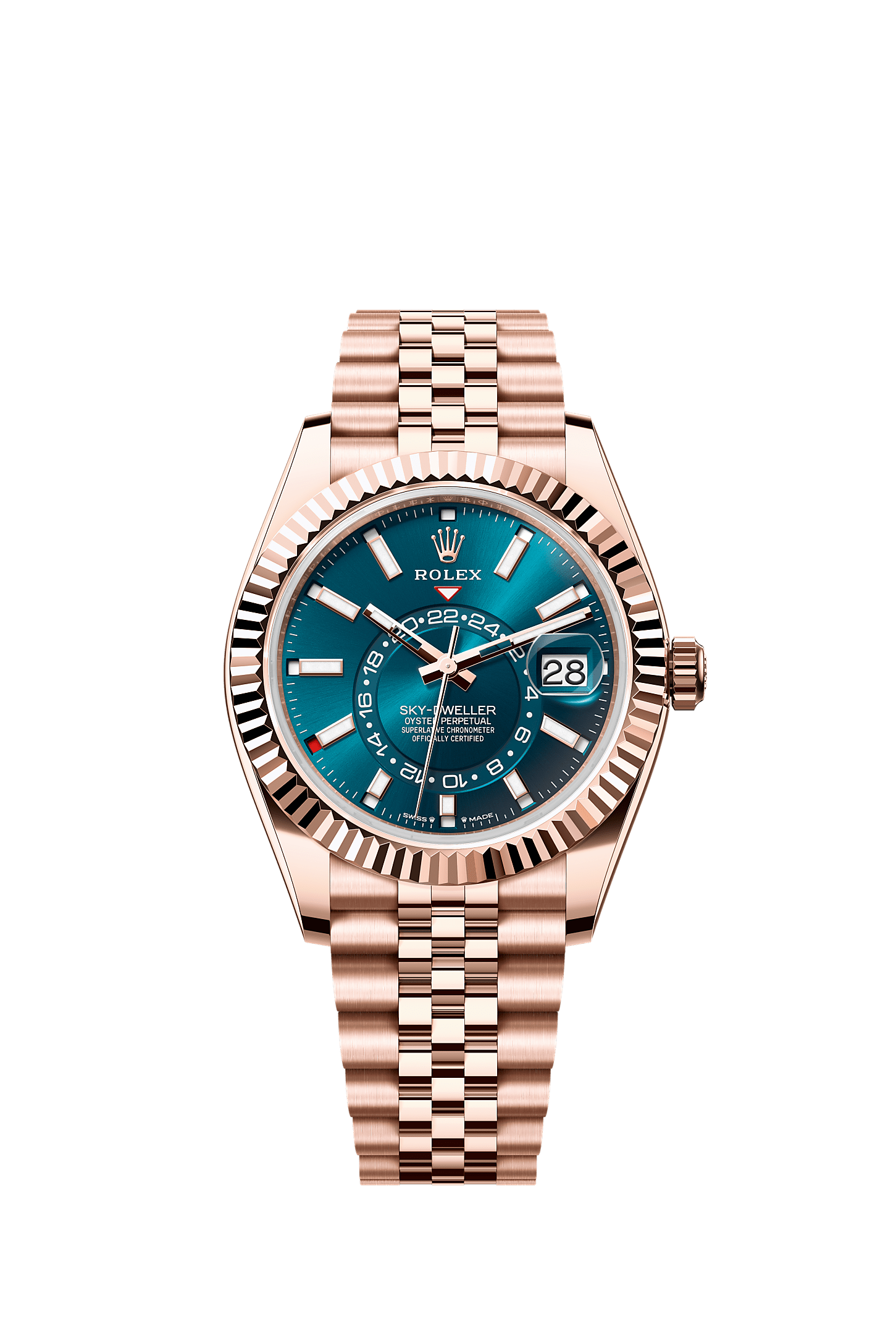 纵航者型, 蚝式，42毫米，永恒玫瑰金, 表盘 : 蓝绿色, Rolex