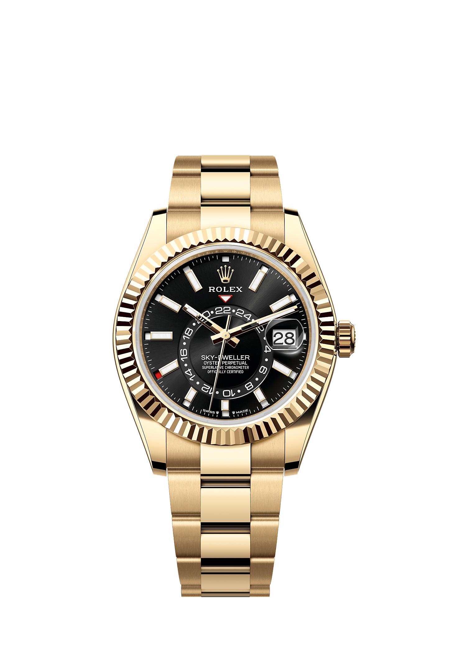纵航者型, 蚝式，42毫米，黄金, 表盘 : 亮黑色, Rolex