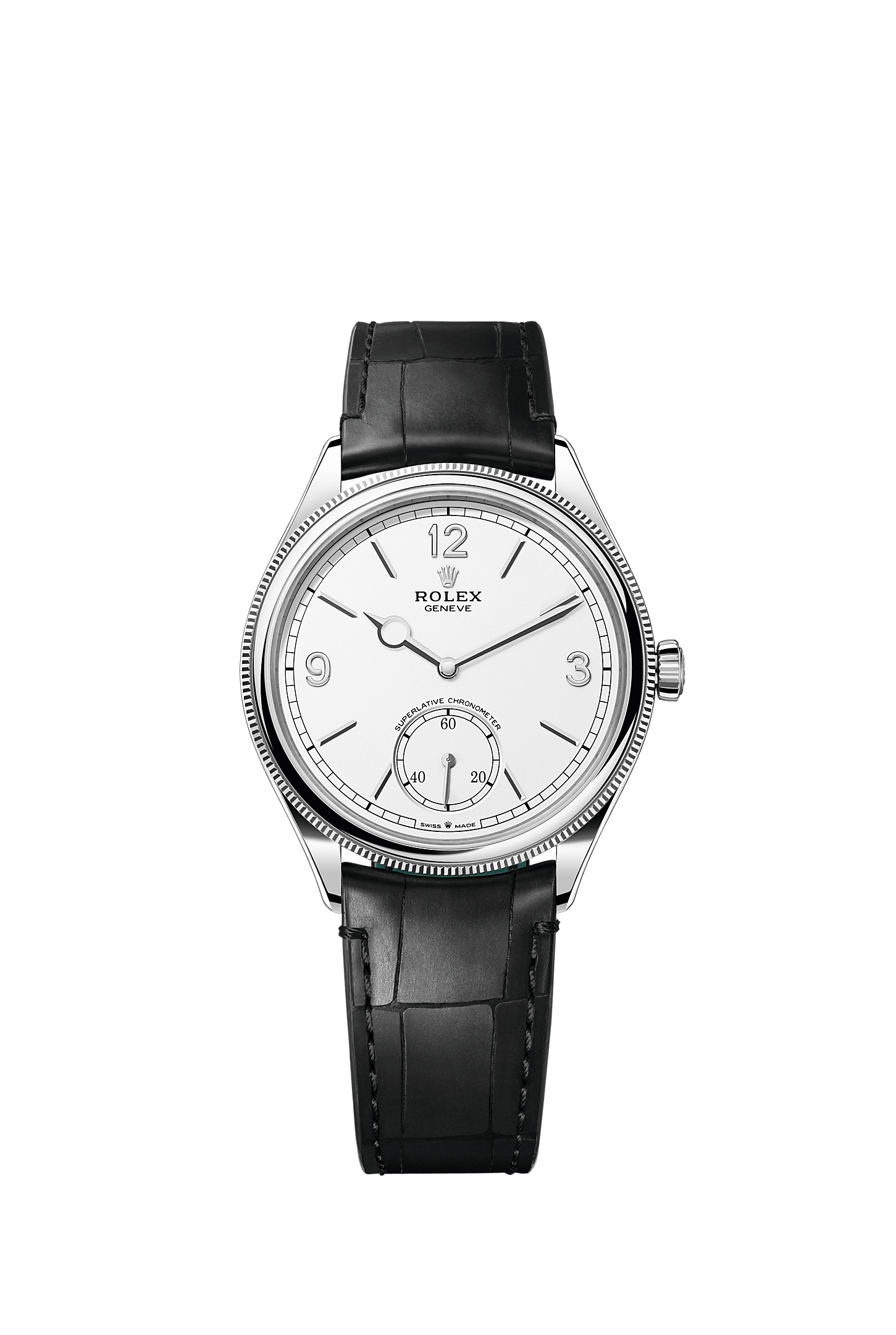 1908, 39 mm, 18 ct white gold, polished finish, Dial : Intense white, Rolex