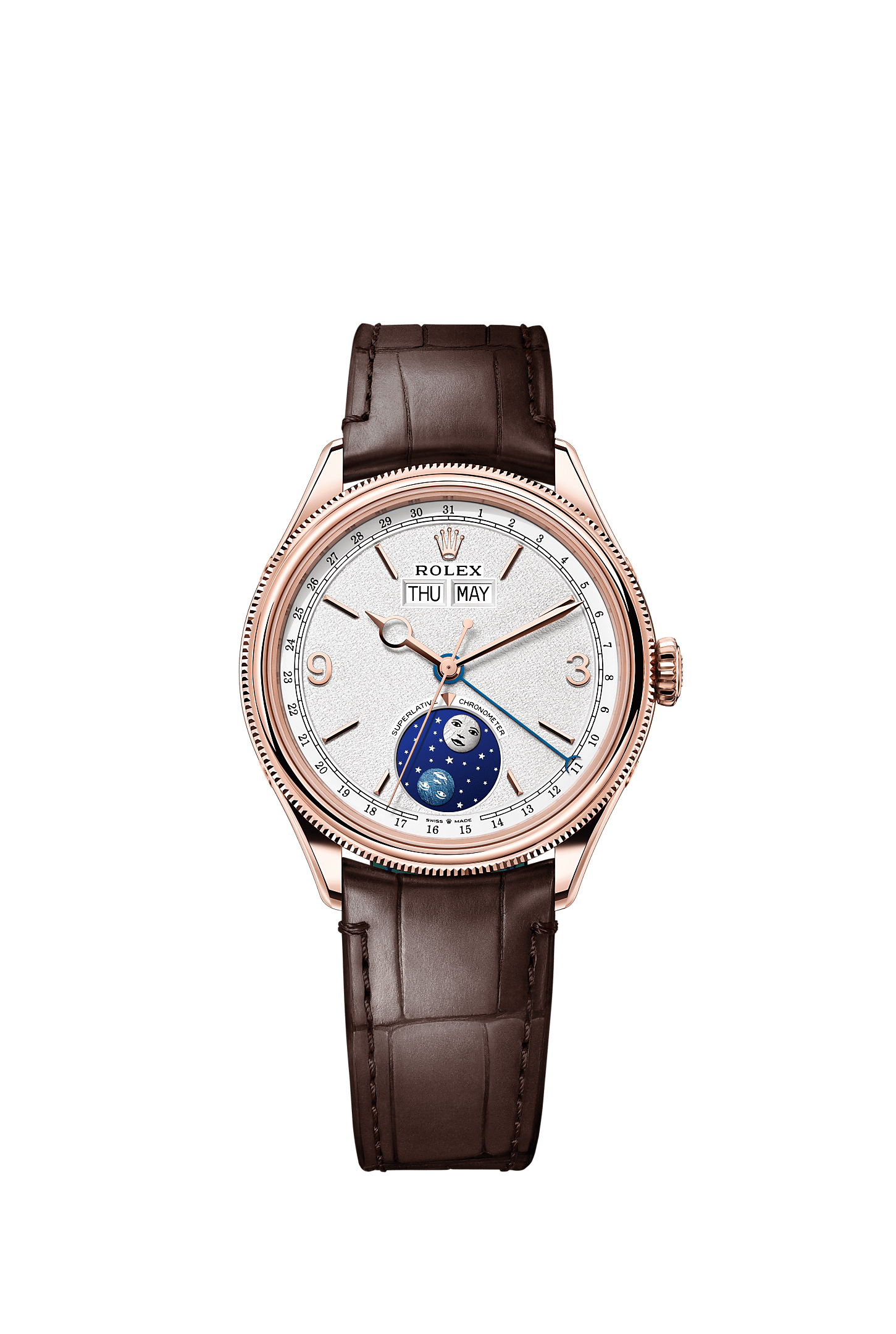 帕德洛尼型, 39毫米，18K永恒玫瑰金，磨光效果, 表盘 : 醇白色, Rolex