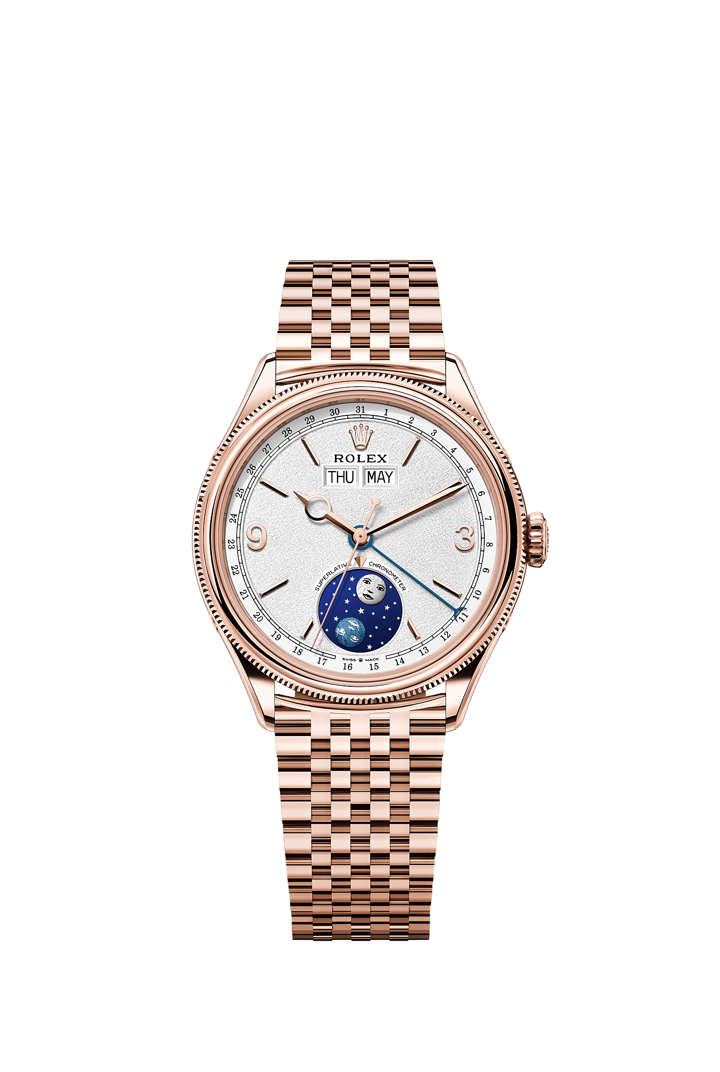 帕德洛尼型, 39毫米，18K永恒玫瑰金，磨光效果, 表盘 : 醇白色, Rolex
