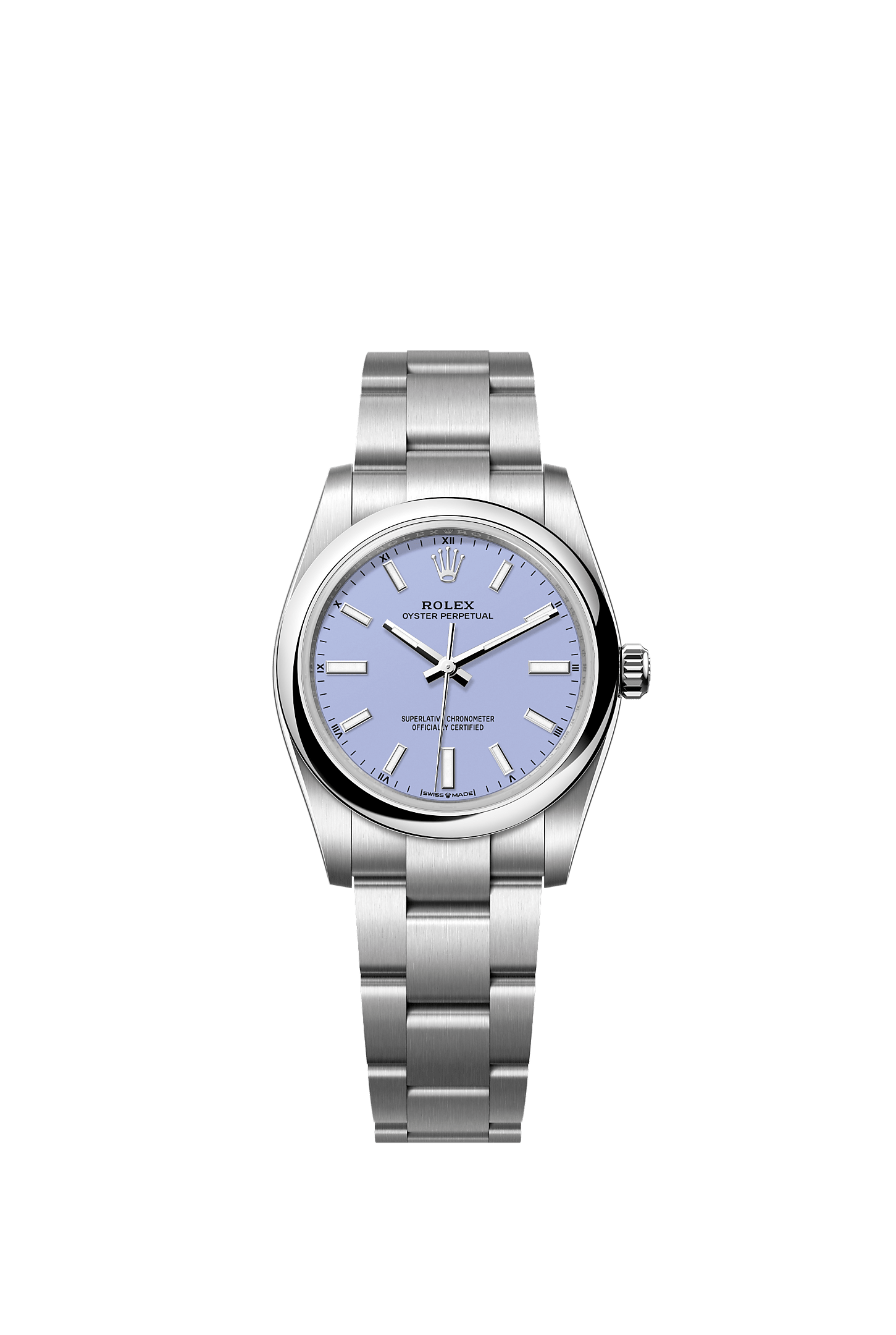 Oyster Perpetual 34, Oyster, 34 mm, Oystersteel, Dial : Lavender, Rolex