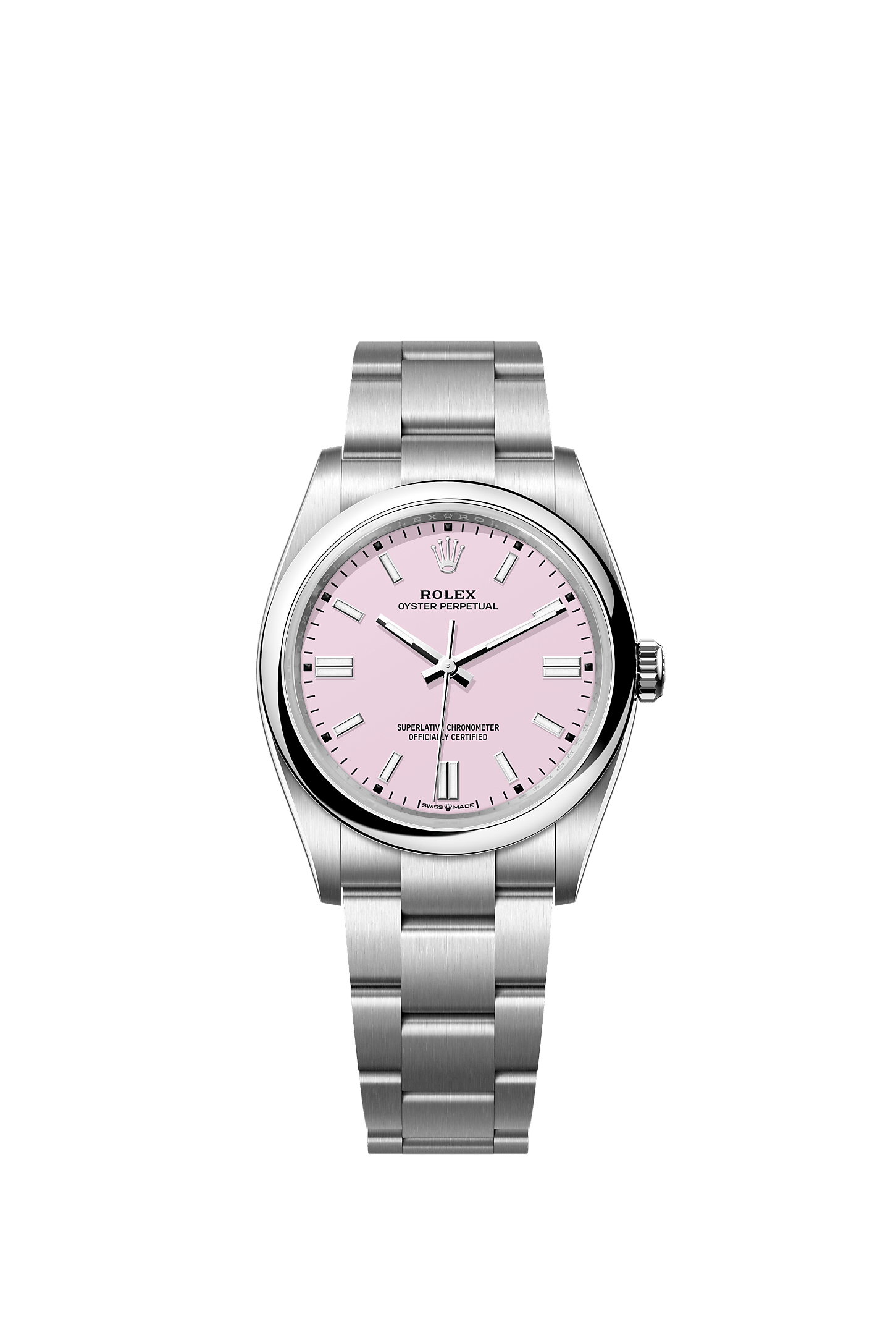 Oyster Perpetual 36, Oyster, 36 mm, Oystersteel, Dial : Candy pink, Rolex