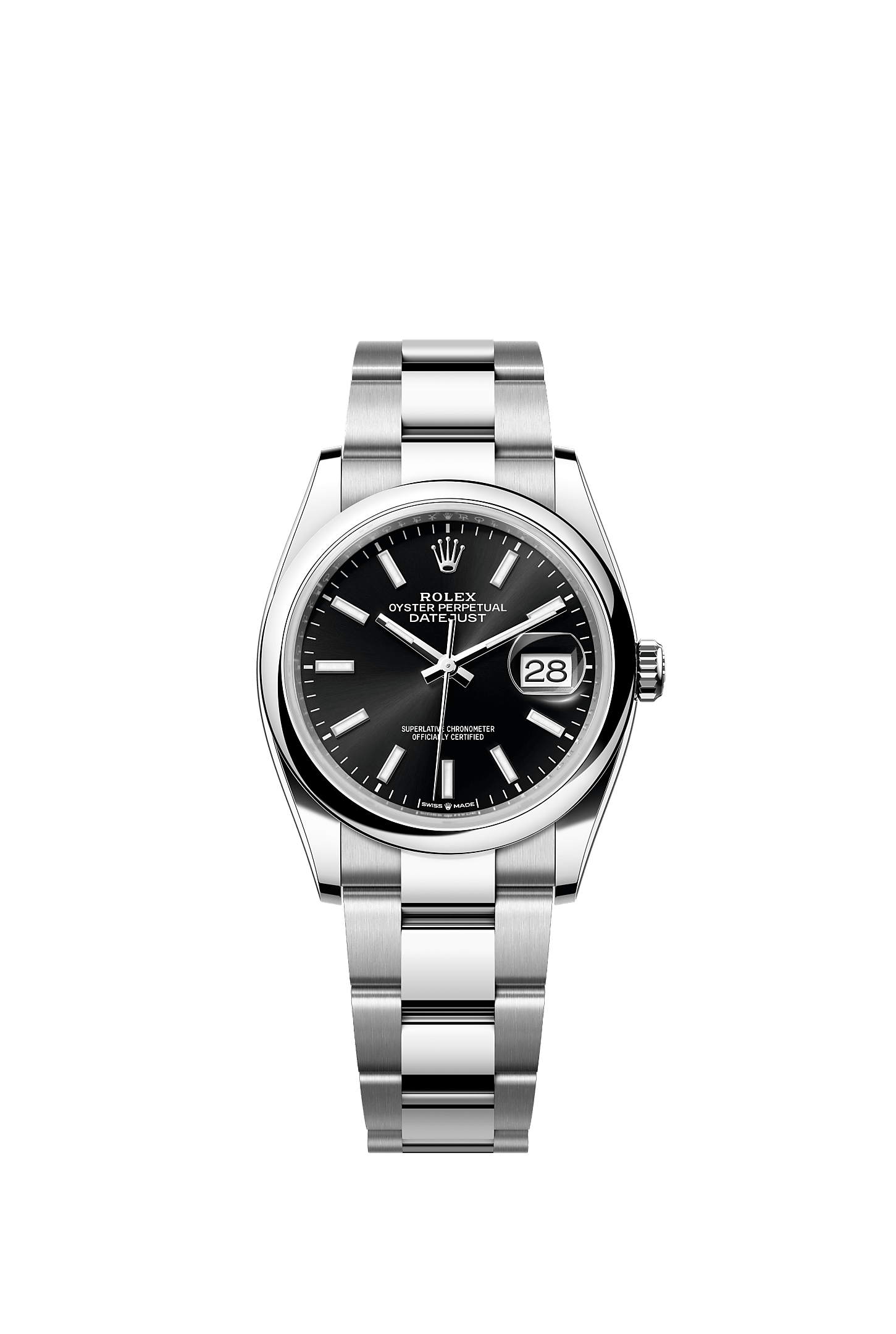 Datejust 36, Oyster, 36 mm, Oystersteel, Dial : Bright black, Rolex