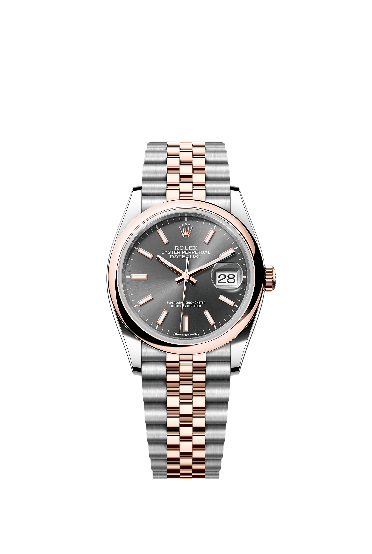 Datejust 36, Oyster, 36 mm, Oystersteel and Everose gold, Dial : Slate, Rolex