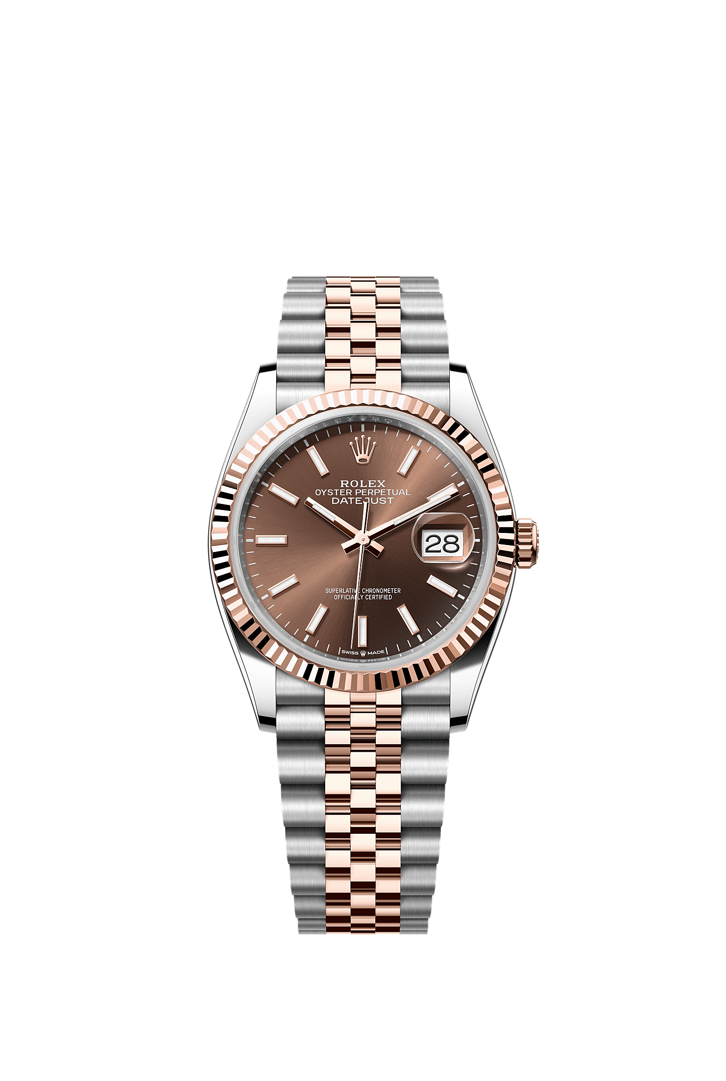 Datejust 36, Oyster, 36 mm, Oystersteel and Everose gold, Dial : Chocolate, Rolex