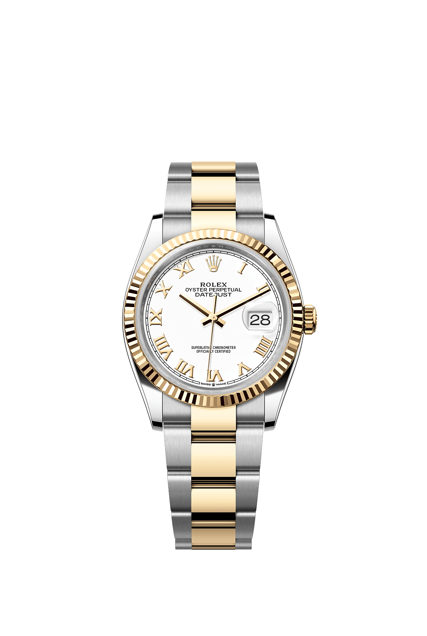 Datejust 36, Oyster, 36 mm, Oystersteel and yellow gold, Dial : White, Rolex