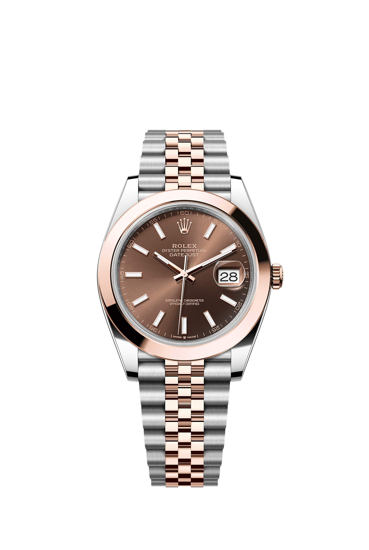 Datejust 41, Oyster, 41 mm, Oystersteel and Everose gold, Dial : Chocolate, Rolex