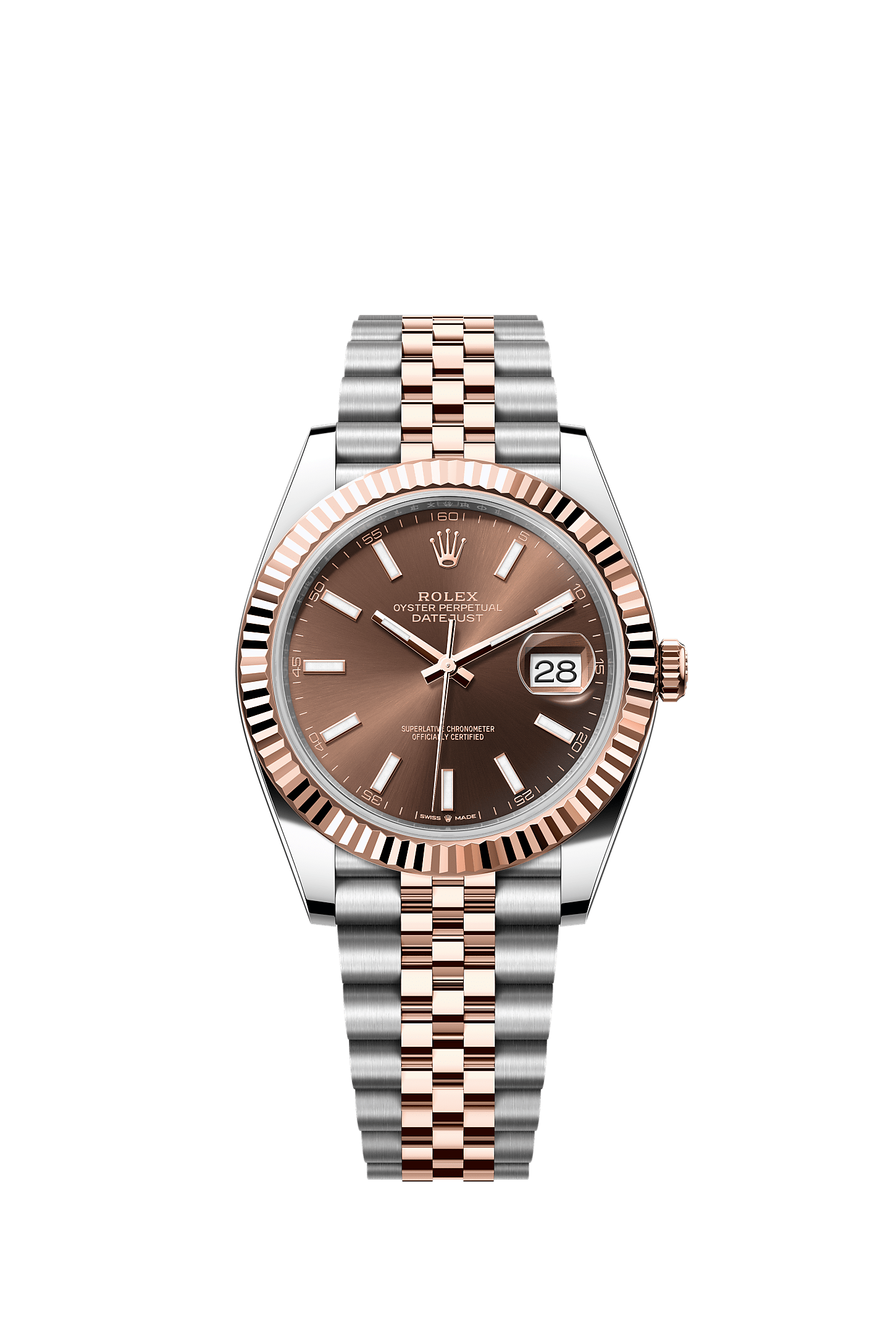 Datejust 41, Oyster, 41 mm, Oystersteel and Everose gold, Dial : Chocolate, Rolex