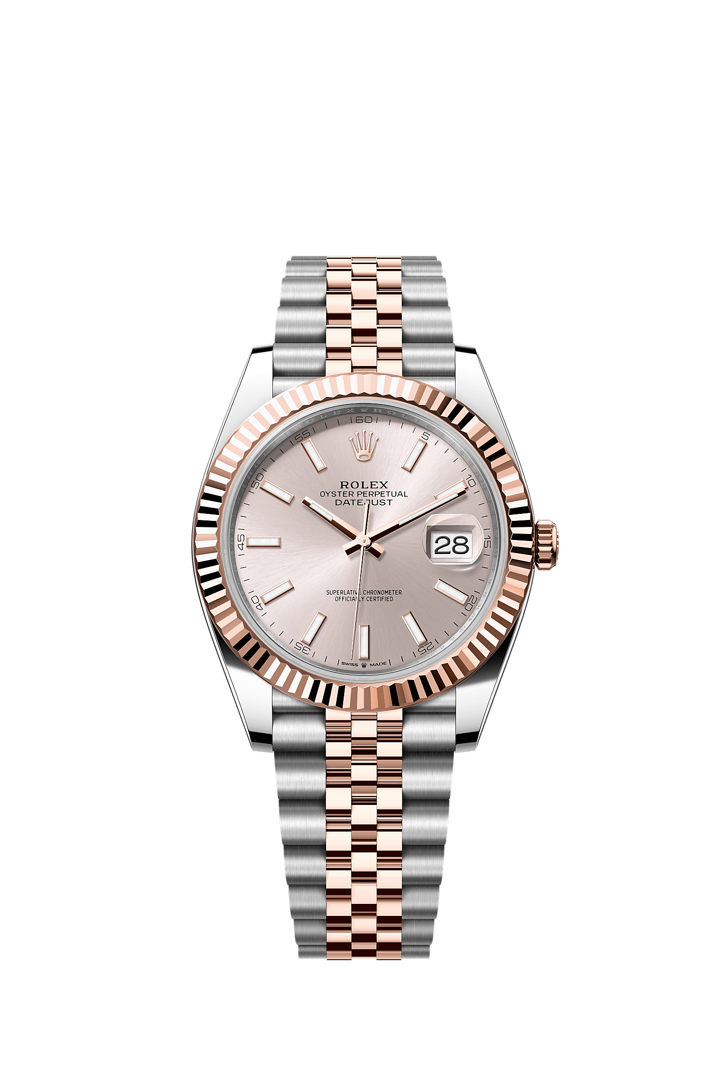 Datejust 41, Oyster, 41 mm, Oystersteel and Everose gold, Dial : Sundust, Rolex