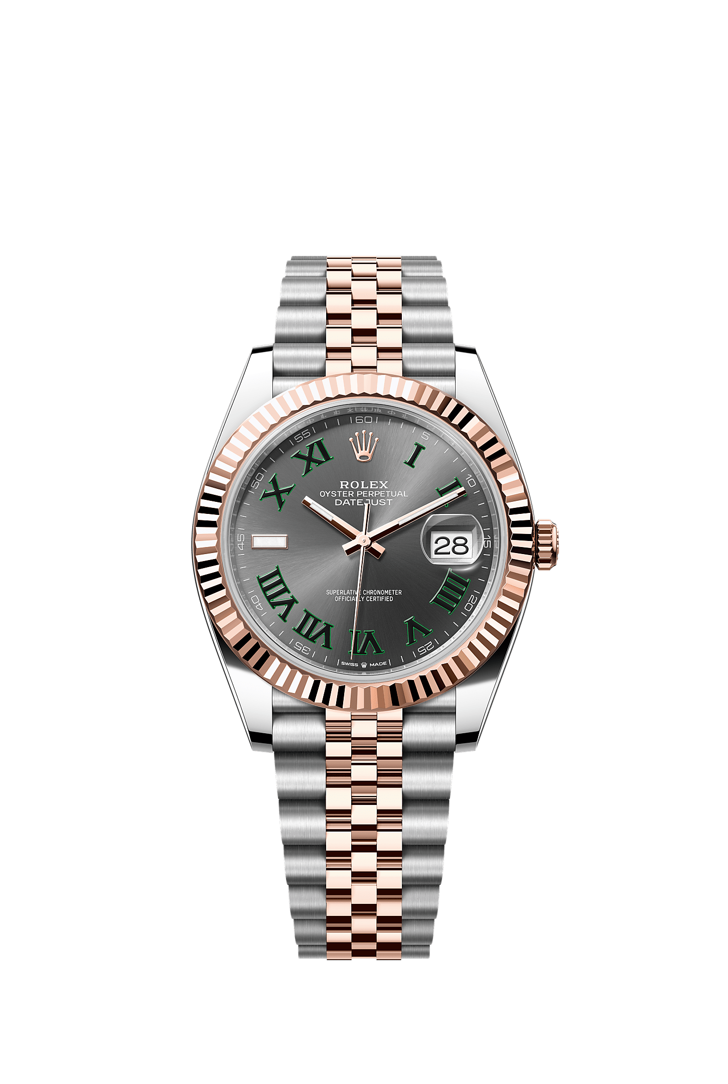 Datejust 41, Oyster, 41 mm, Oystersteel and Everose gold, Dial : Slate, Rolex