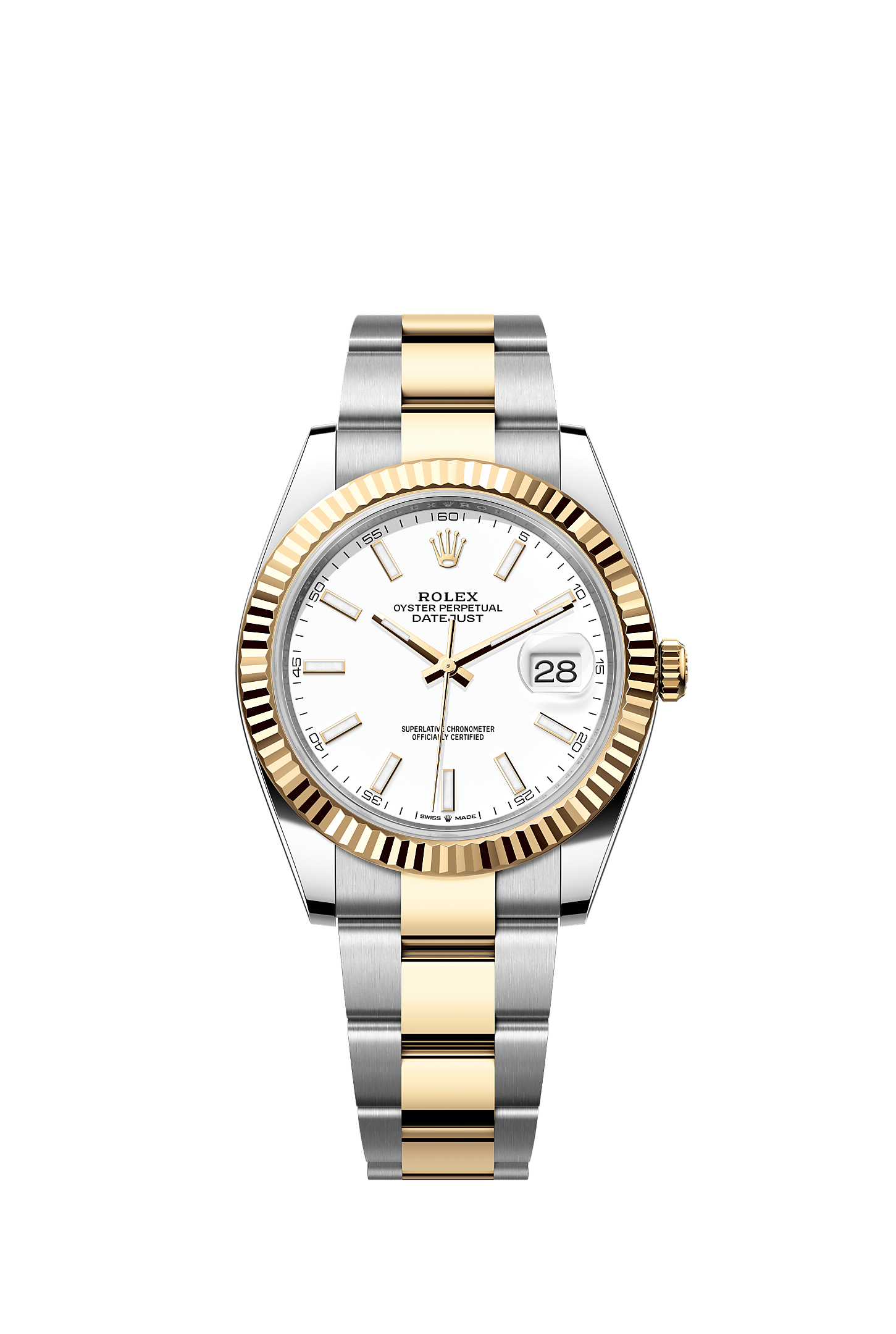 Datejust 41, Oyster, 41 mm, Oystersteel and yellow gold, Dial : White, Rolex
