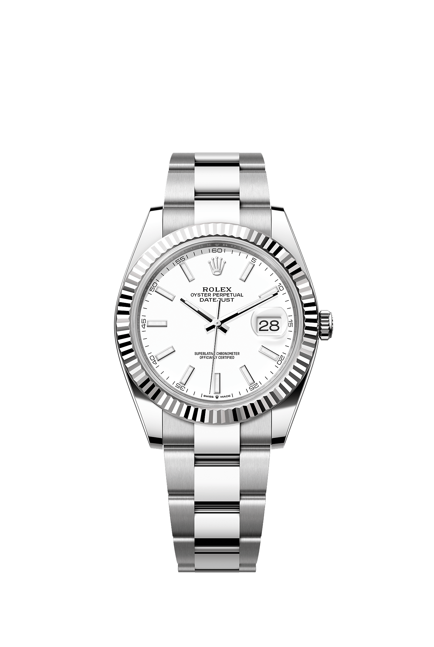 Datejust 41, Oyster, 41 mm, Oystersteel and white gold, Dial : White, Rolex