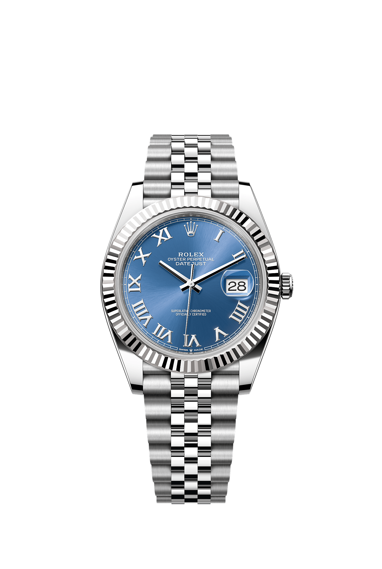 Datejust 41, Oyster, 41 mm, Oystersteel and white gold, Dial : Azzurro blue, Rolex