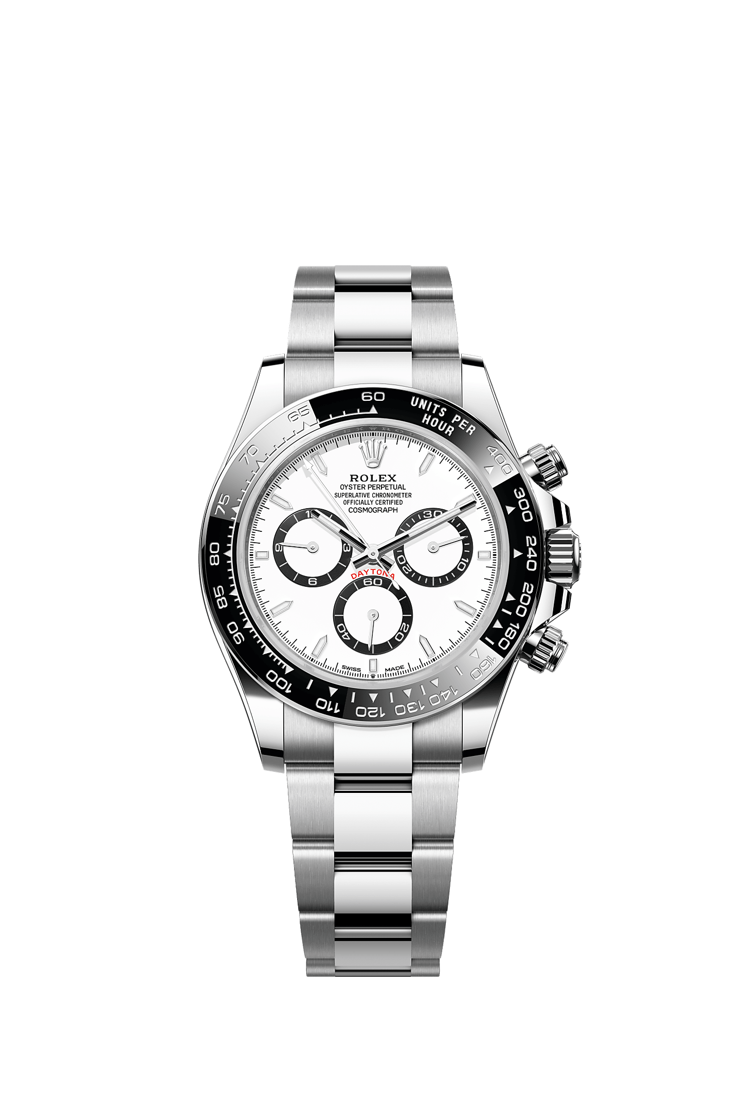Cosmograph Daytona, Oyster, 40 mm, Oystersteel, Dial : White, black counter rings, Rolex
