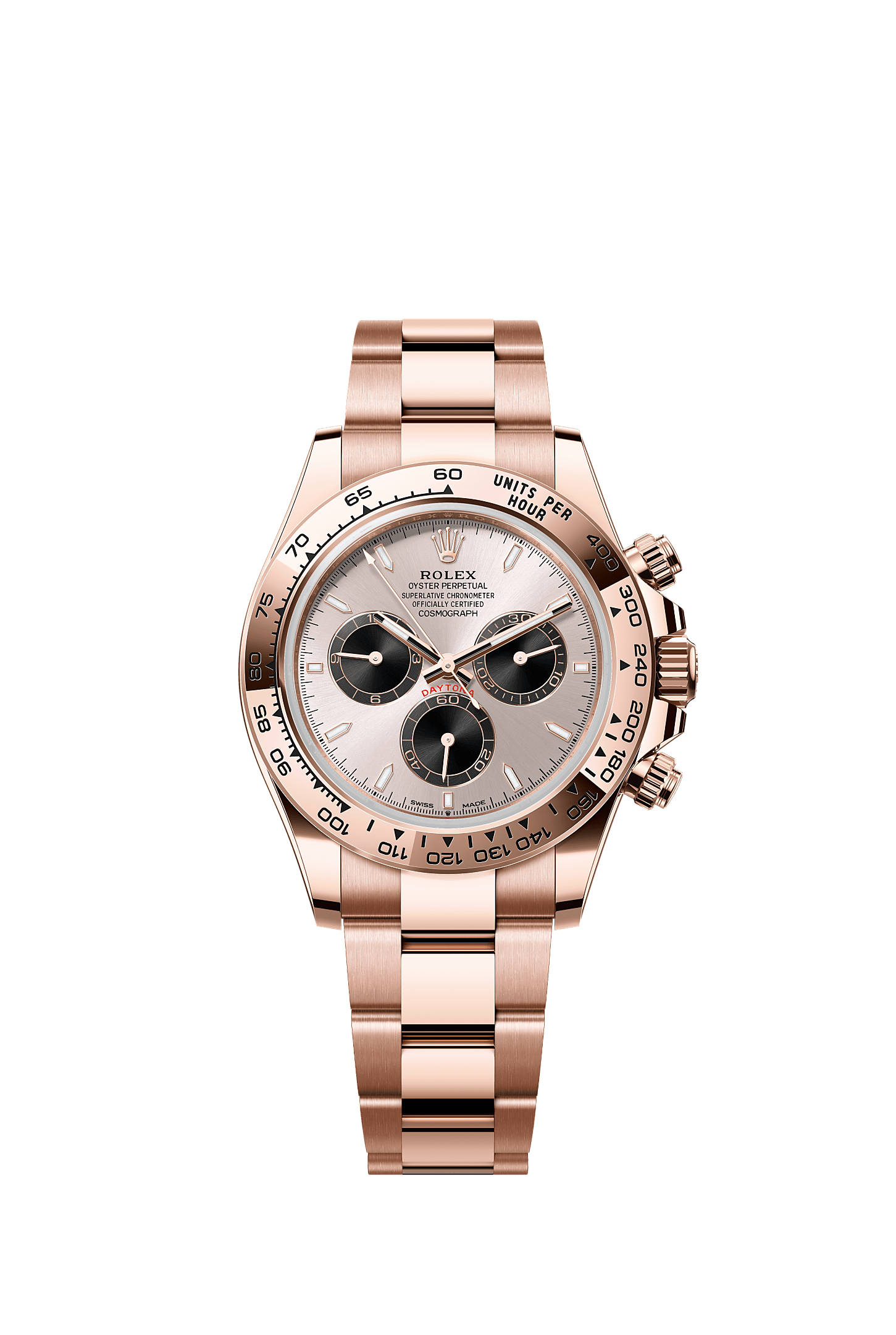 Cosmograph Daytona, Oyster, 40 mm, Everose gold, Dial : Sundust and bright black, Rolex