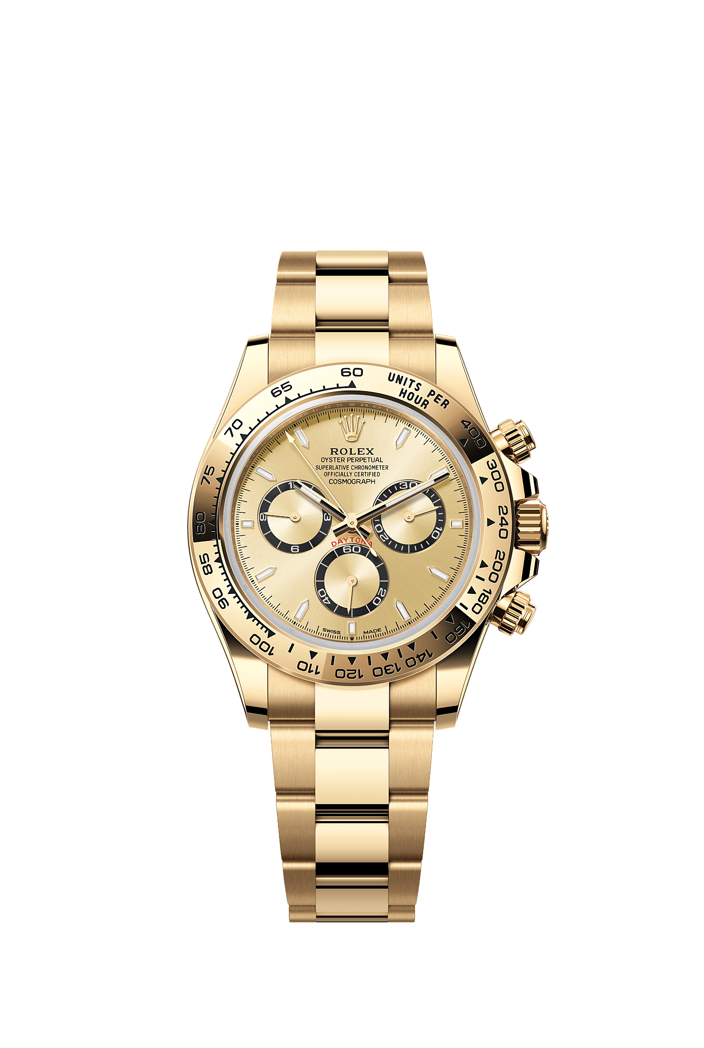Cosmograph Daytona, Oyster, 40 mm, yellow gold, Dial : Golden, black counter rings, Rolex