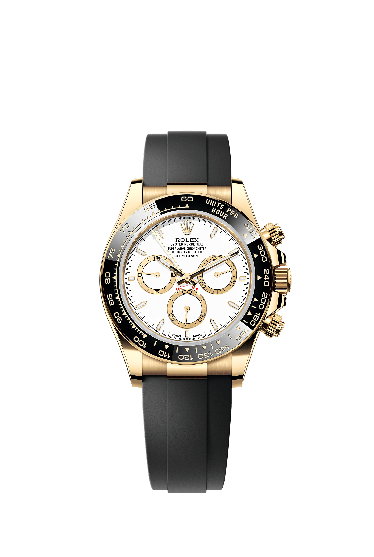Cosmograph Daytona, Oyster, 40 mm, yellow gold, Dial : White, golden counter rings, Rolex
