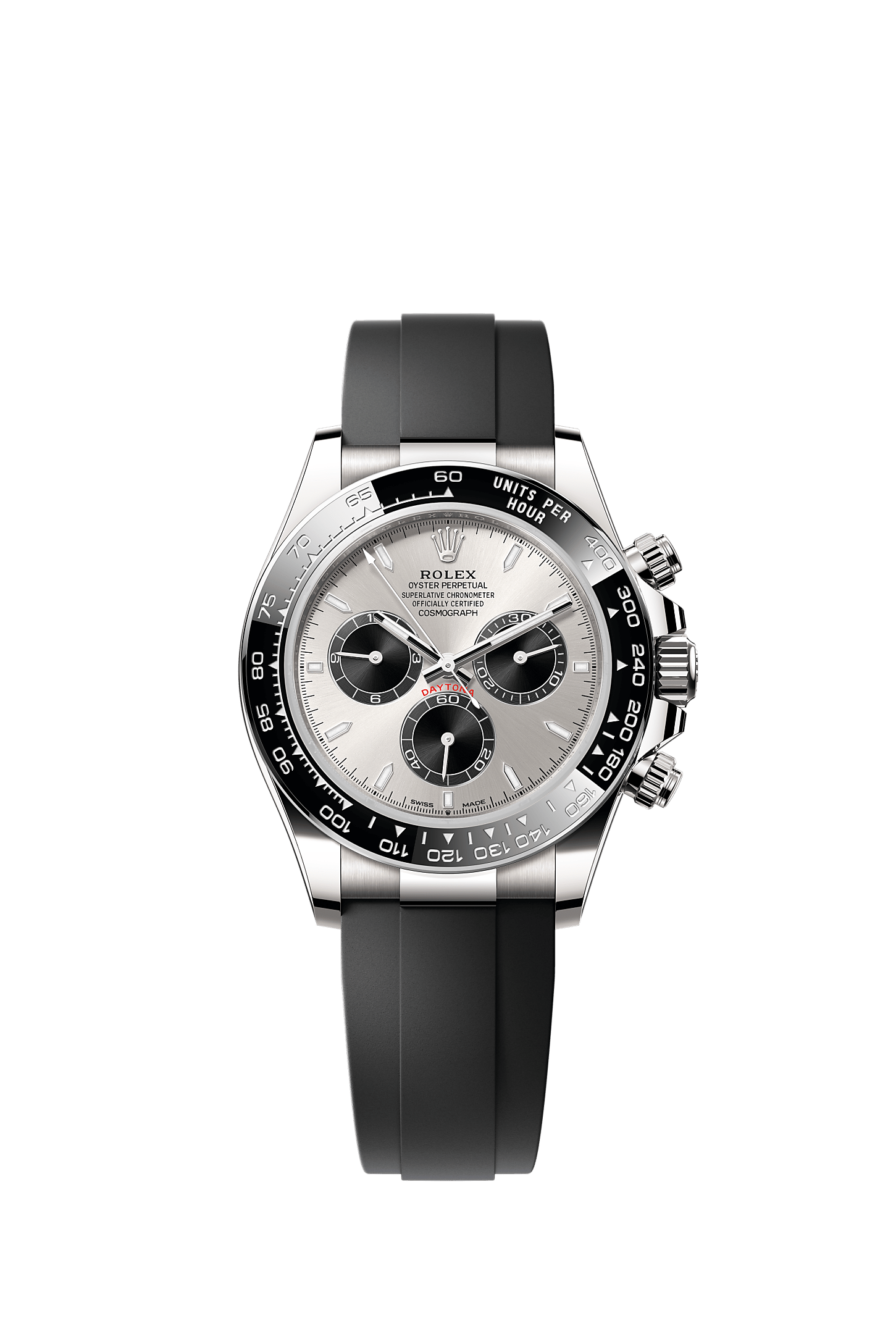 Cosmograph Daytona, Oyster, 40 mm, white gold, Dial : Steel and bright black, Rolex