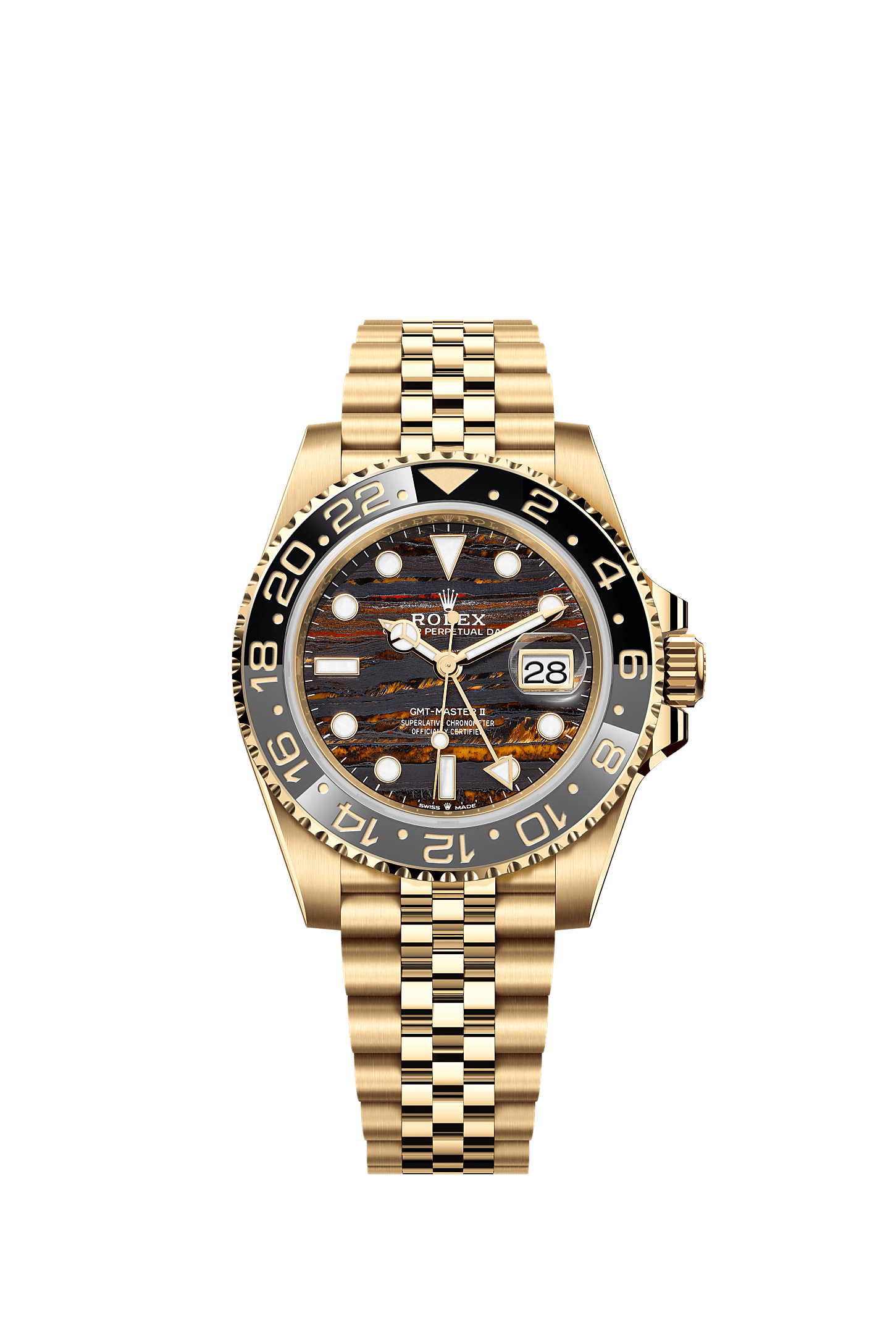 GMT-Master II, Oyster, 40 mm, yellow gold, Dial : Tiger iron, Rolex