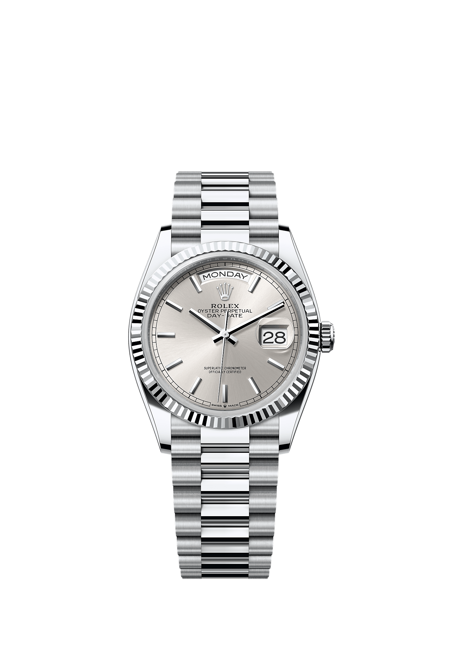 Day-Date 36, Oyster, 36 mm, platinum, Dial : Silver, Rolex