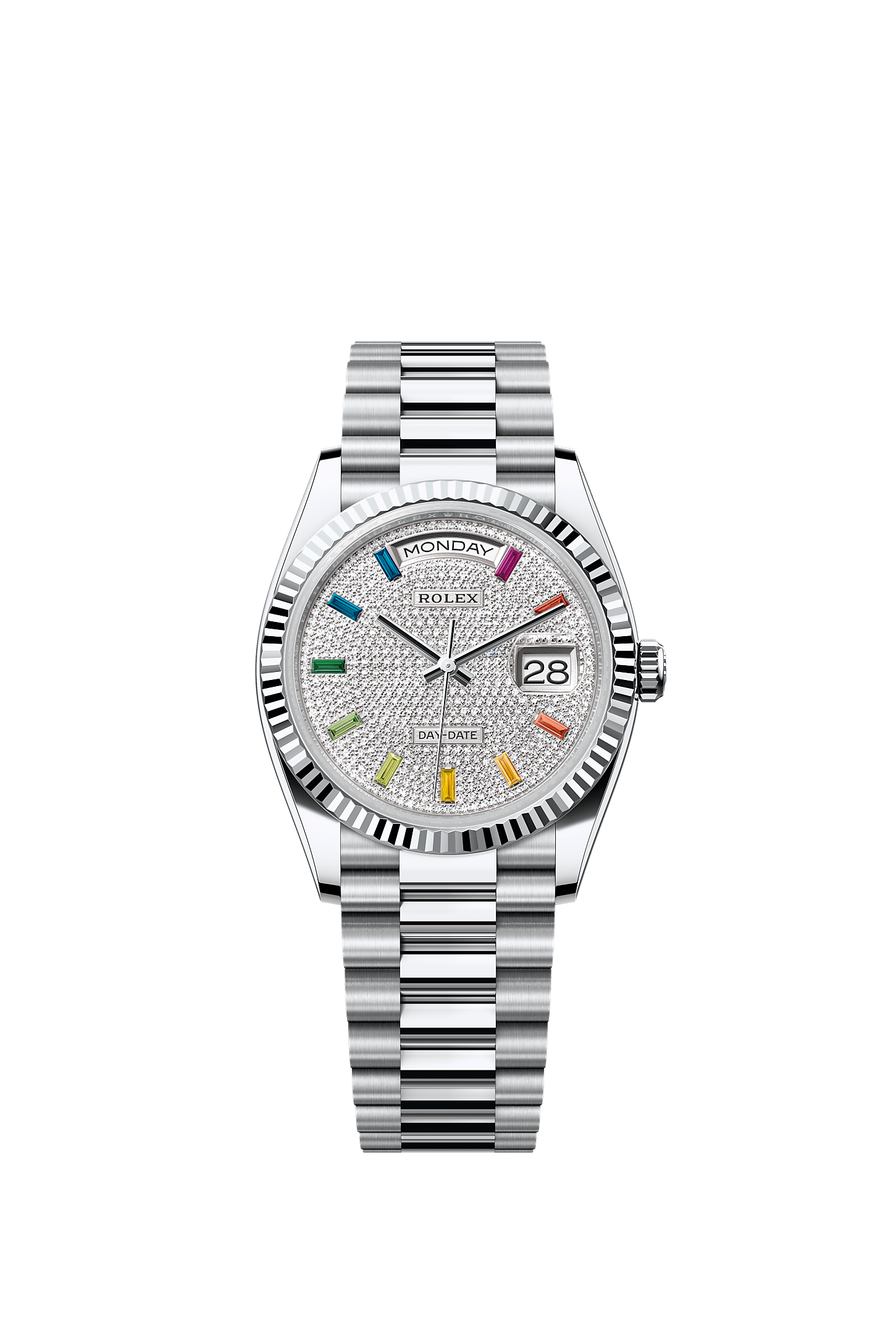 Day-Date 36, Oyster, 36 mm, platinum, Dial : Diamond-paved, Rolex