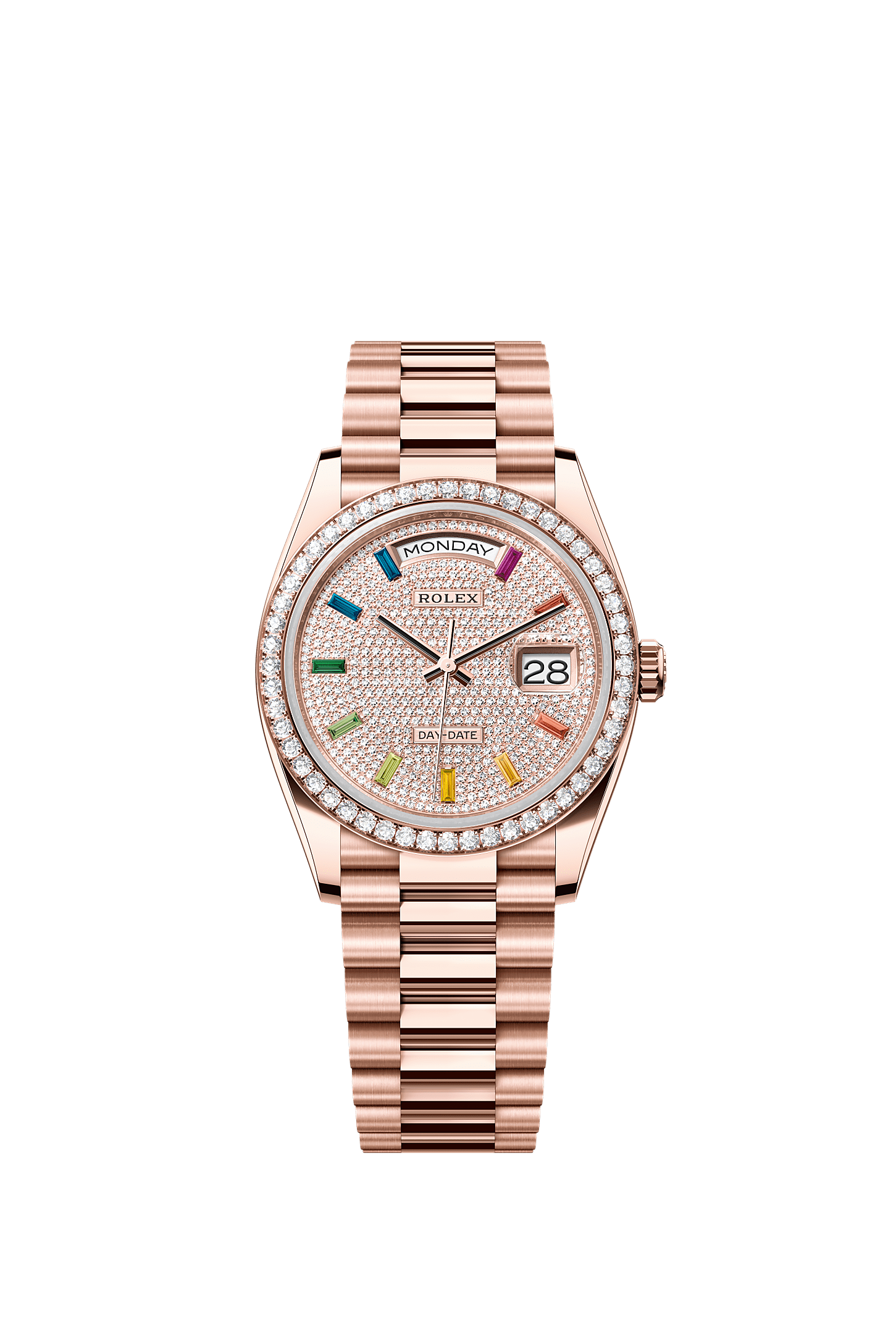 Day-Date 36, Oyster, 36 mm, Everose gold and diamonds, Dial : Diamond-paved, Rolex