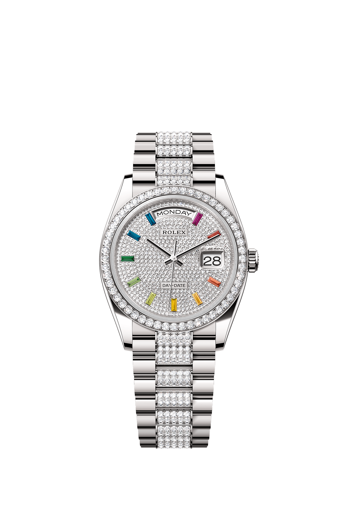 Day-Date 36, Oyster, 36 mm, white gold and diamonds, Dial : Diamond-paved, Rolex