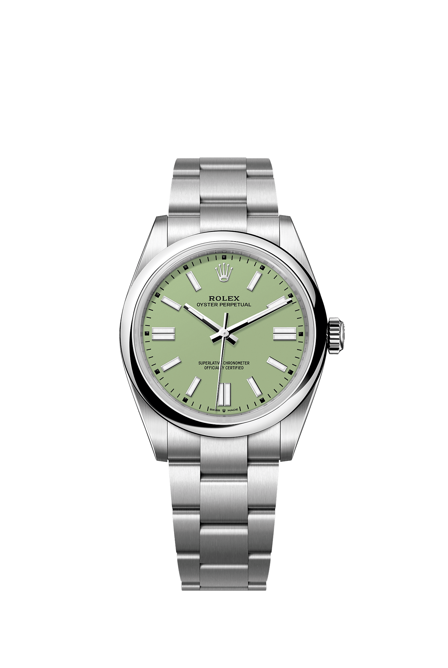 Oyster Perpetual 41, Oyster, 41 mm, Oystersteel, Dial : Pistachio, Rolex