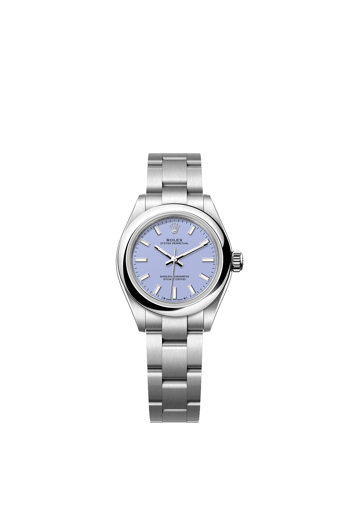 Oyster Perpetual 28, Oyster, 28 mm, Oystersteel, Dial : Lavender, Rolex