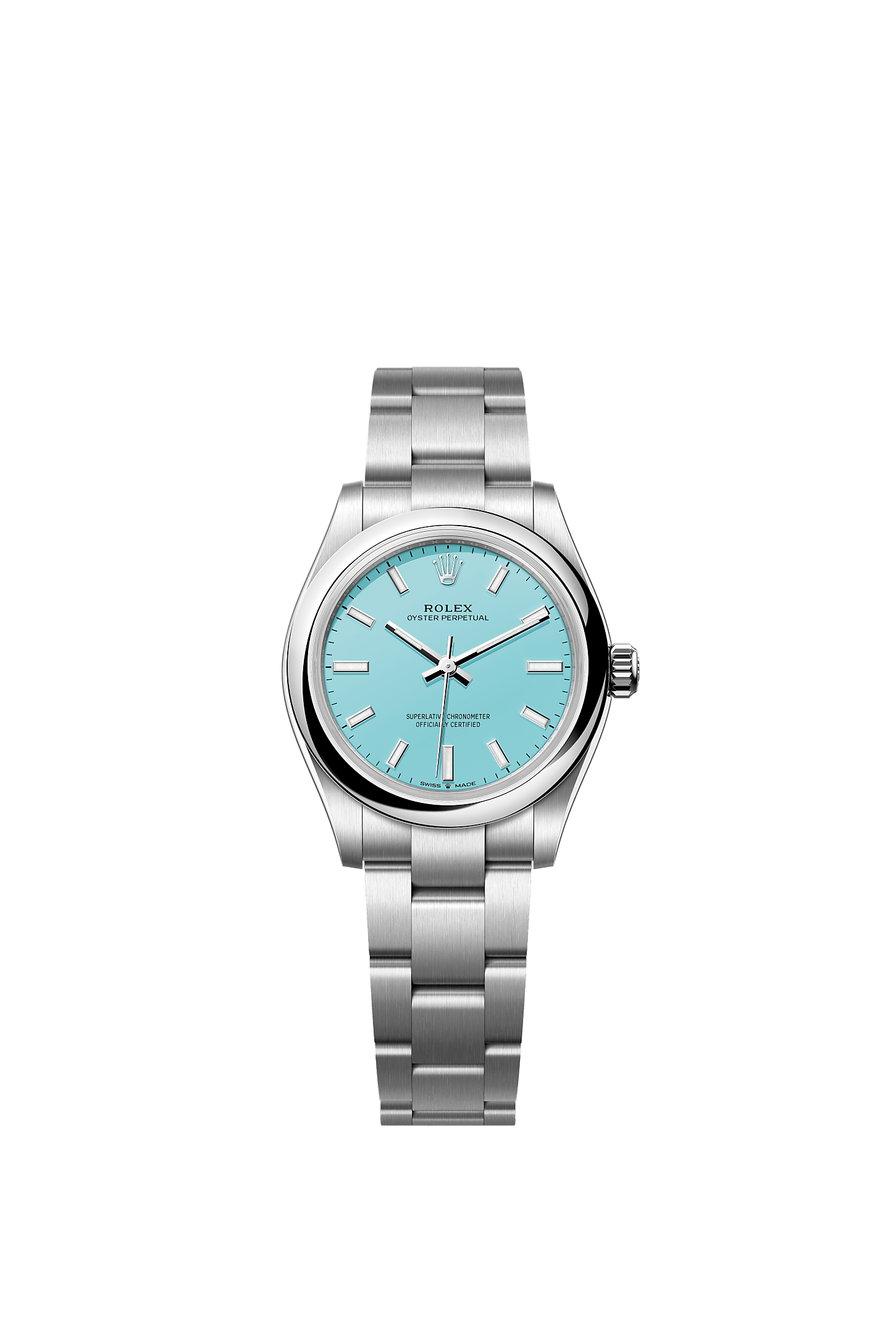 Oyster Perpetual 31, Oyster, 31 mm, Oystersteel, Dial : Turquoise blue, Rolex