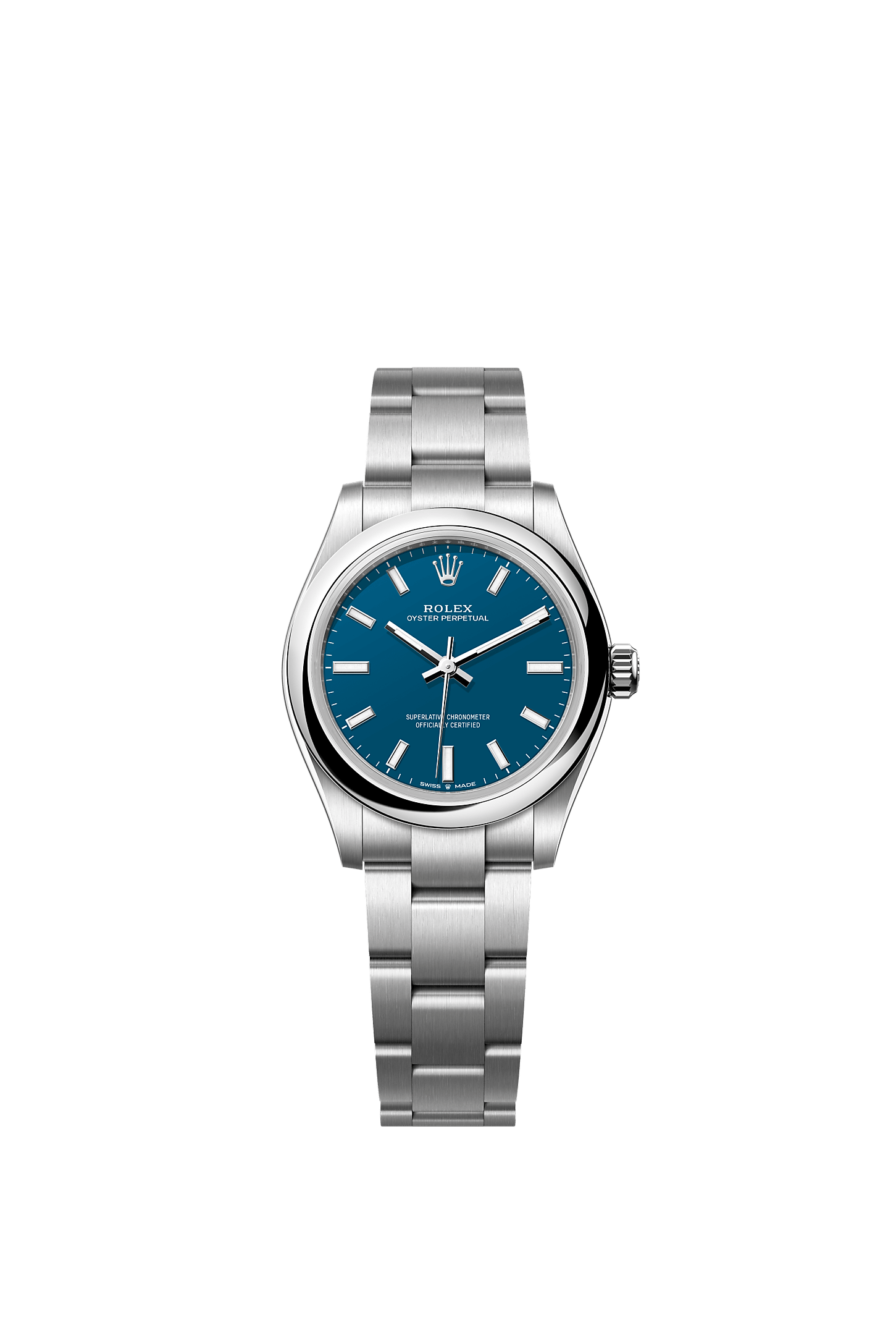 蚝式恒动型 31, 蚝式，31毫米，蚝式钢, 表盘 : <i>Med blue</i>, Rolex