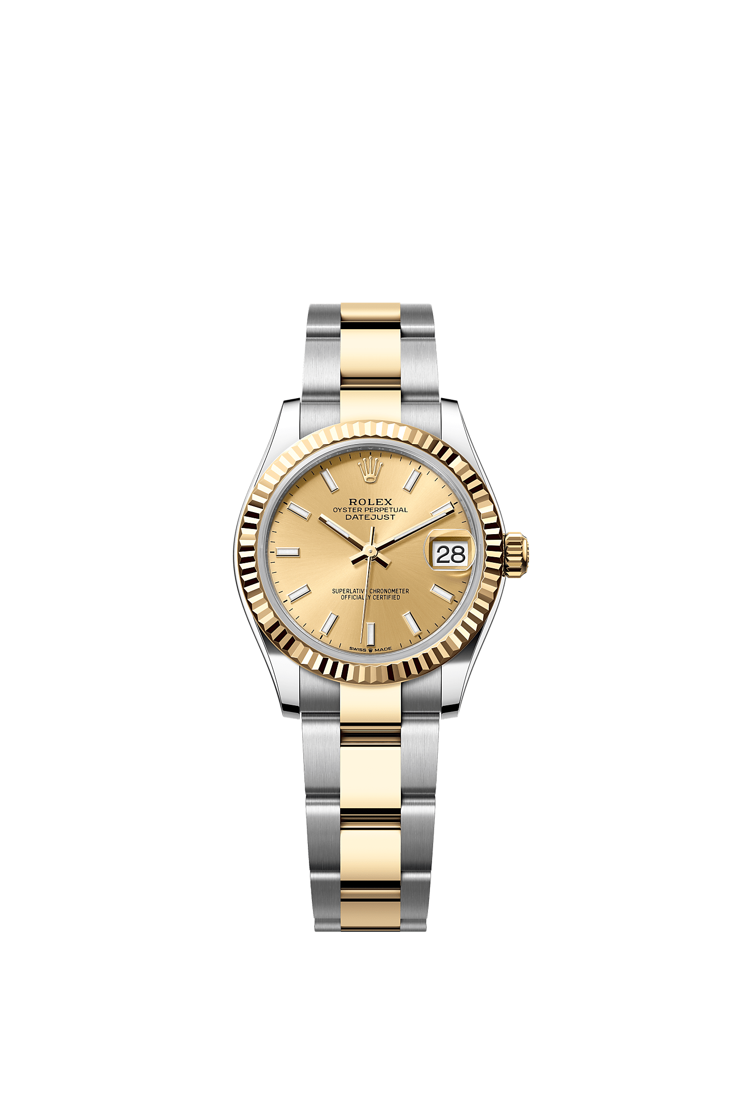 Datejust 31, Oyster, 31 mm, Oystersteel and yellow gold, Dial : Champagne-colour, Rolex