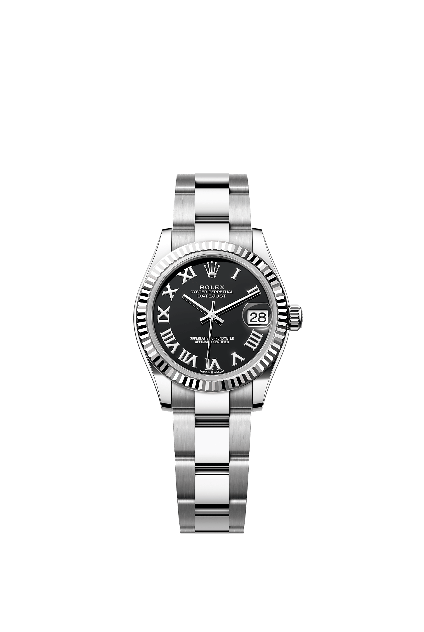 Datejust 31, Oyster, 31 mm, Oystersteel and white gold, Dial : Bright black, Rolex