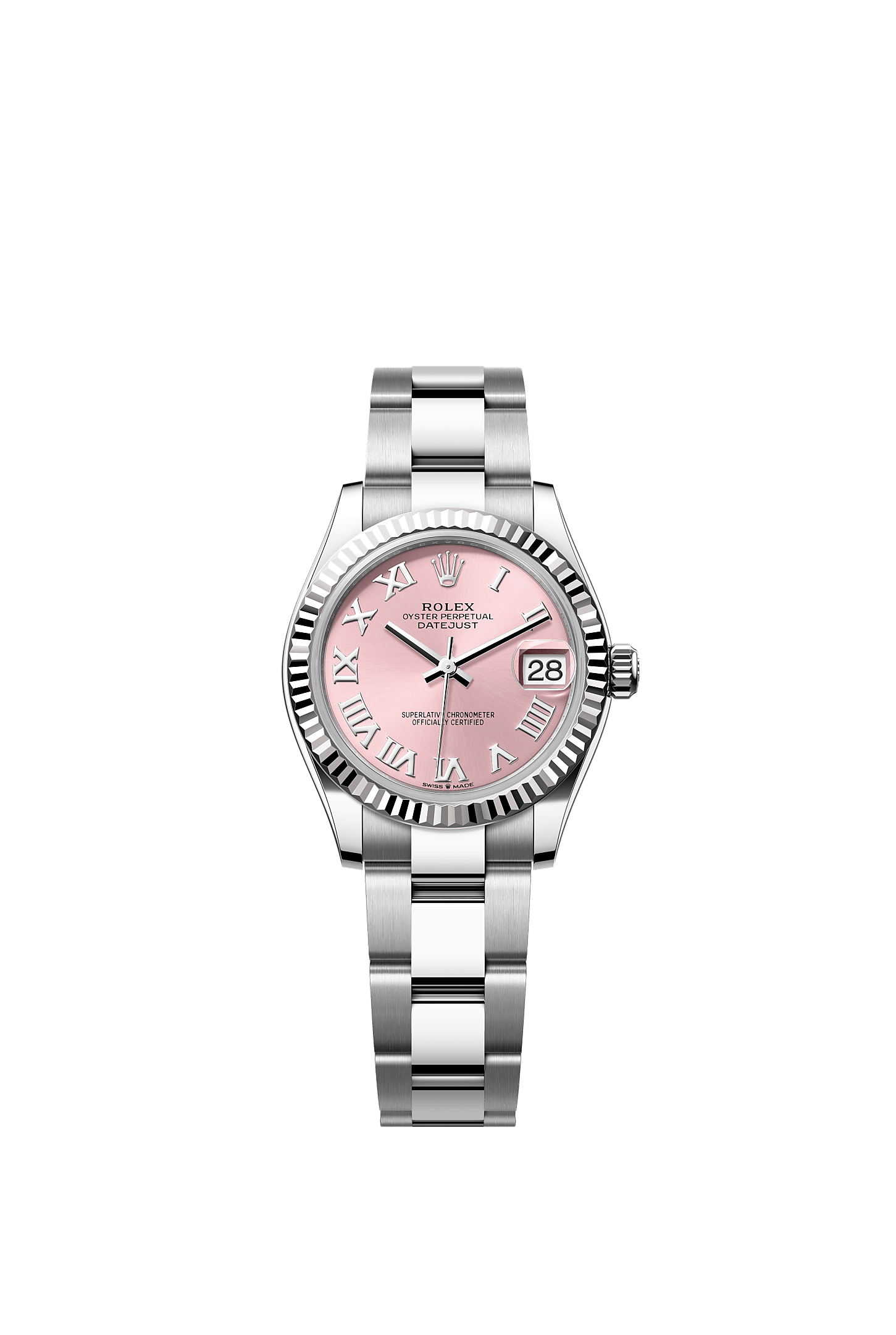 Datejust 31, Oyster, 31 mm, Oystersteel and white gold, Dial : Pink, Rolex
