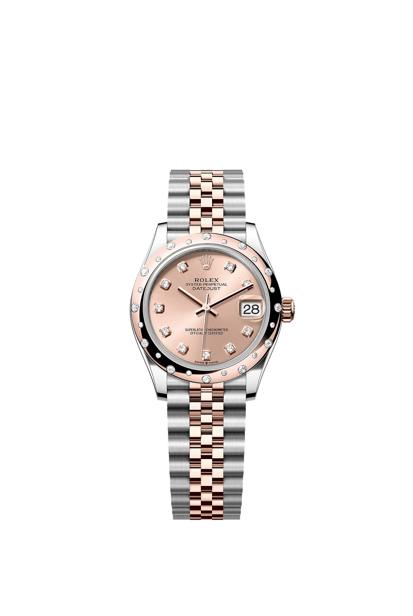 Datejust 31, Oyster, 31 mm, Oystersteel, Everose gold and diamonds, Dial : Rosé-colour set with diamonds, Rolex