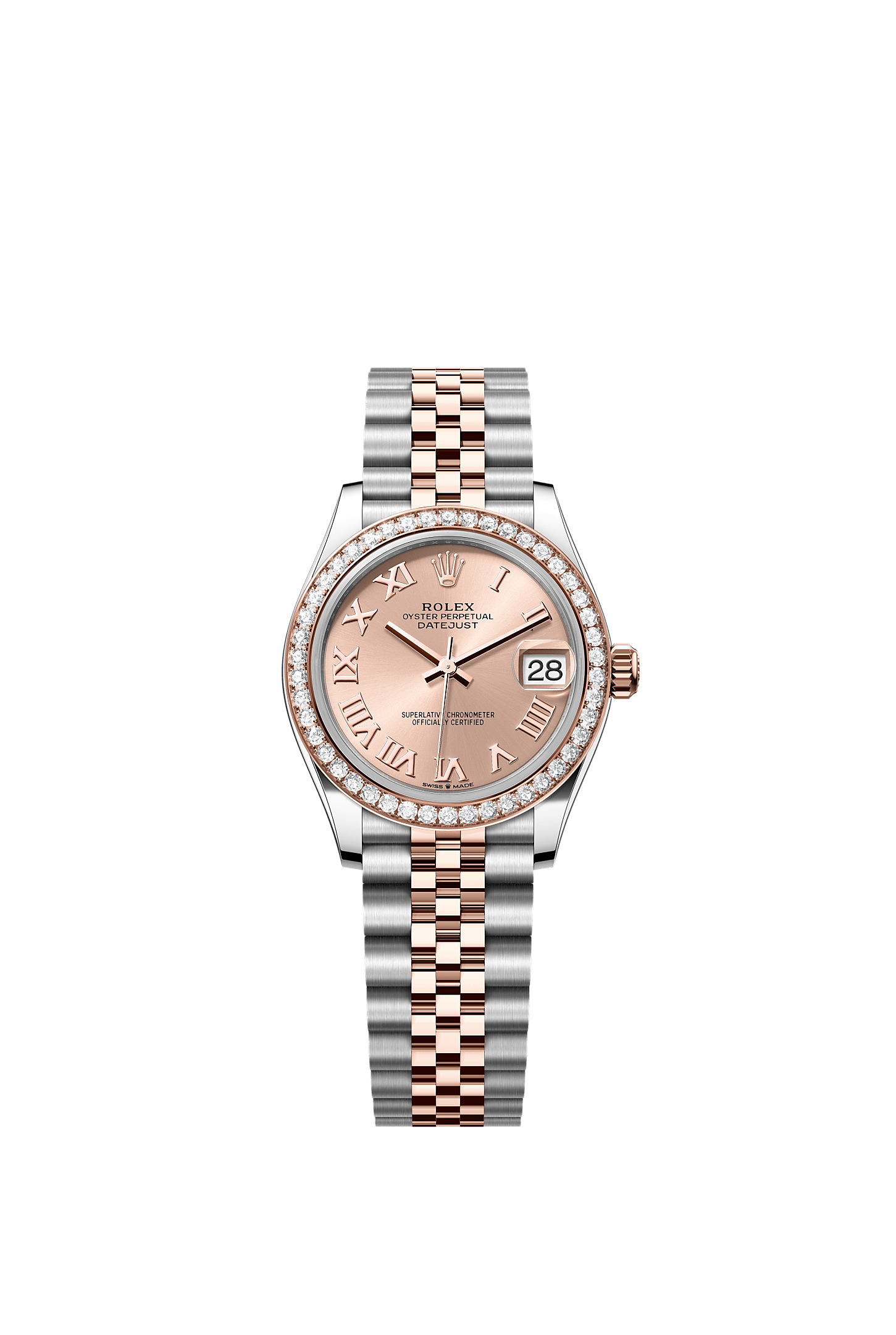 Datejust 31, Oyster, 31 mm, Oystersteel, Everose gold and diamonds, Dial : Rosé-colour, Rolex