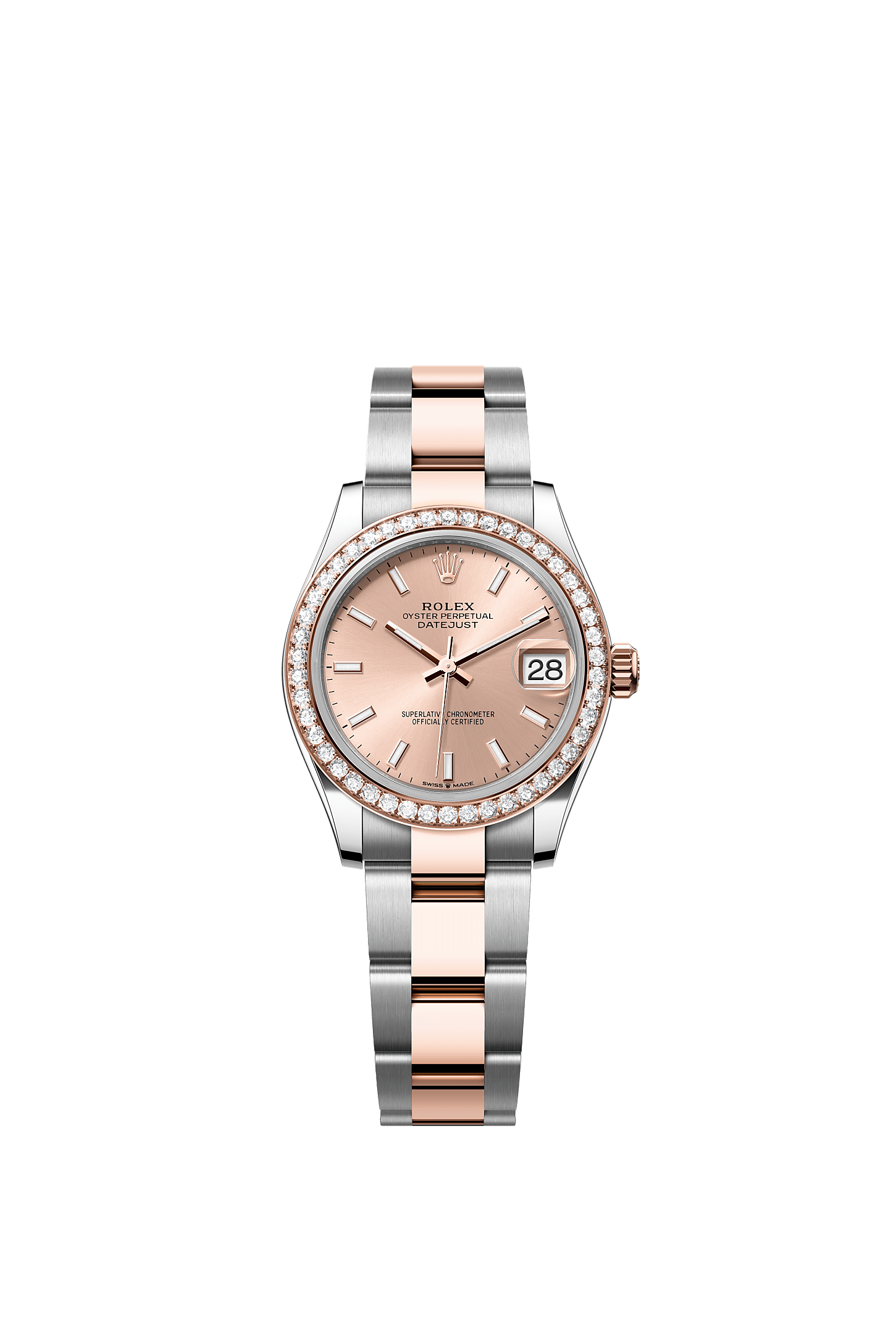Datejust 31, Oyster, 31 mm, Oystersteel, Everose gold and diamonds, Dial : Rosé-colour, Rolex